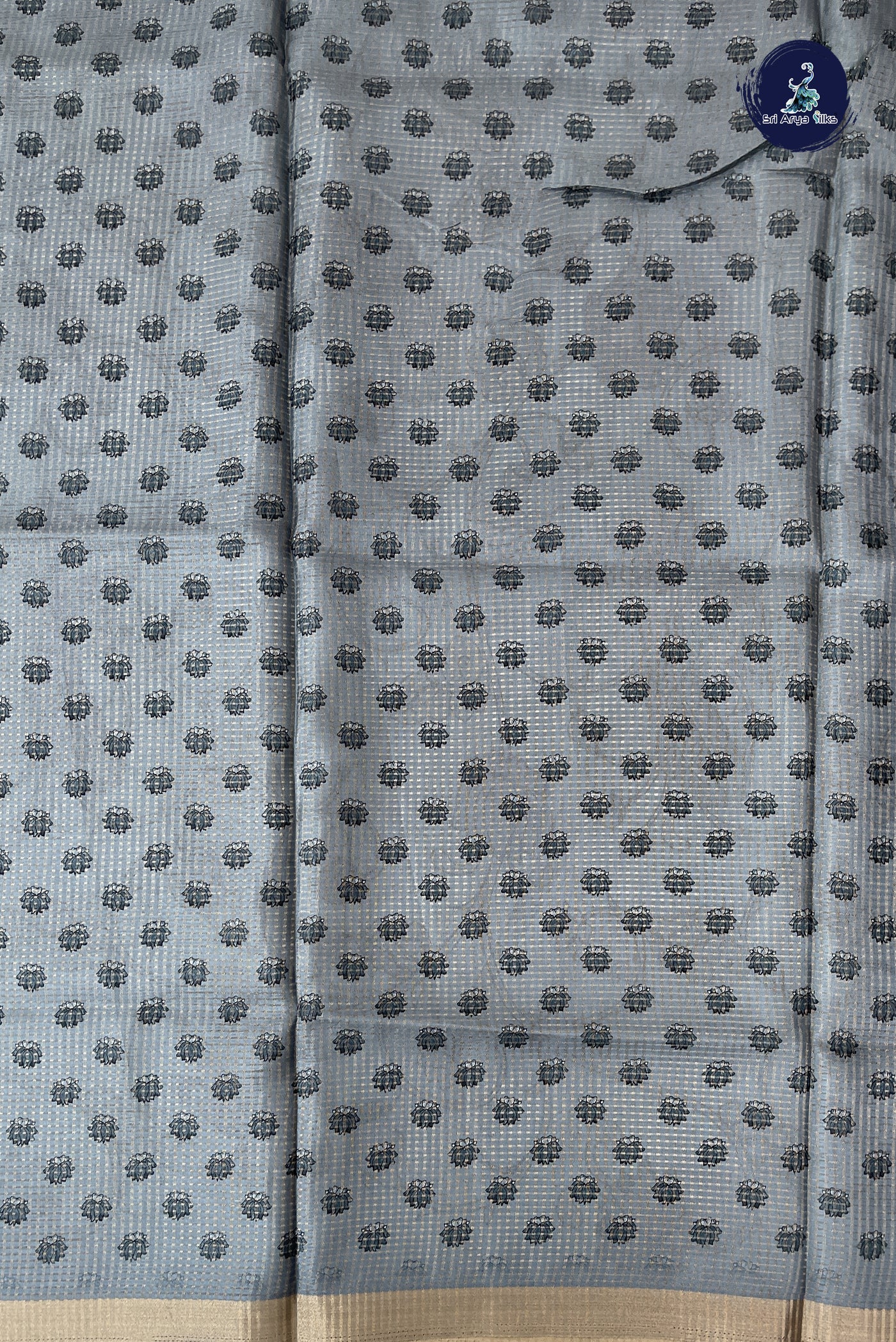 Pastel Shade Semi Tussar Saree With Printed Pattern