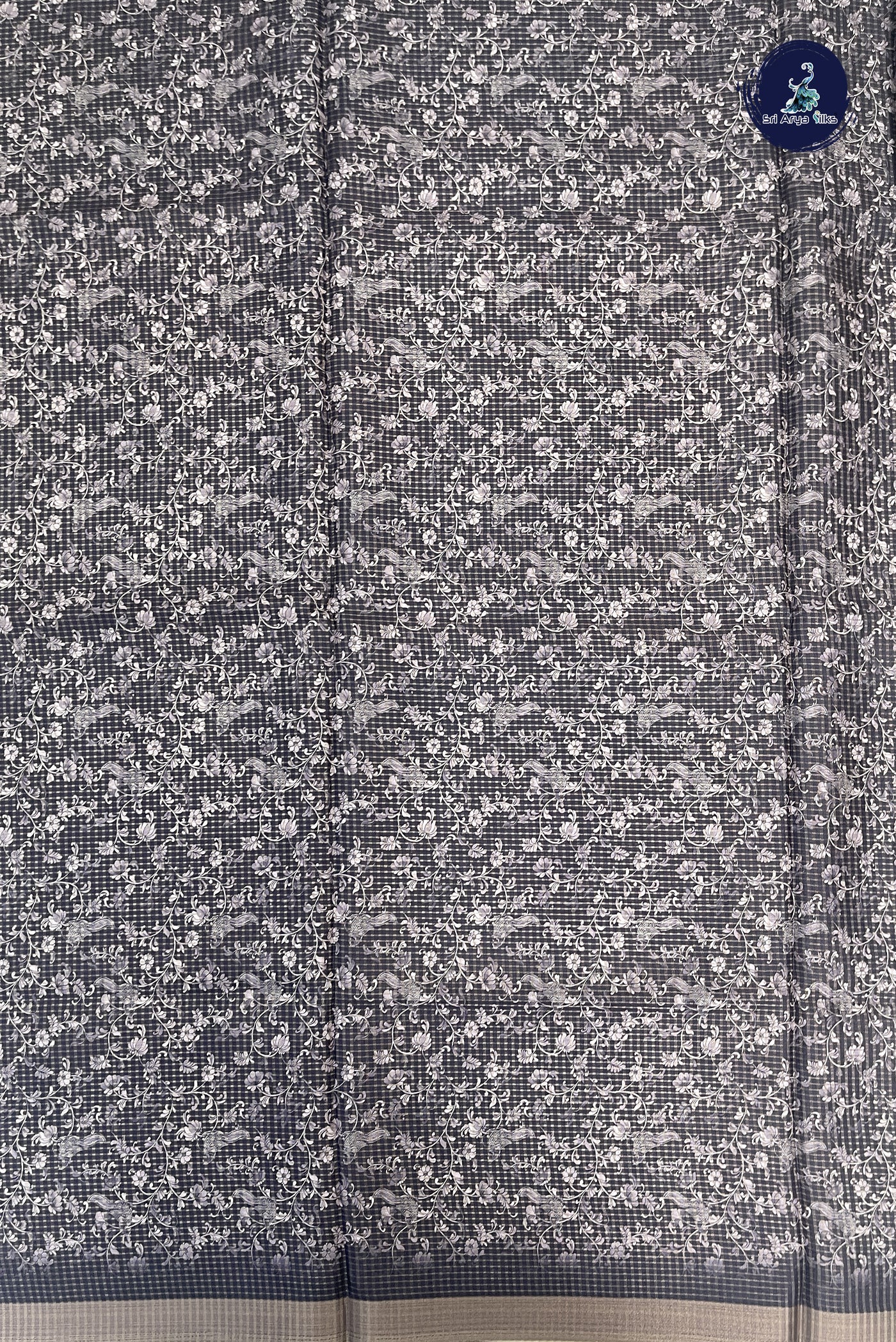 Fawn Semi Tussar Saree With Printed Pattern