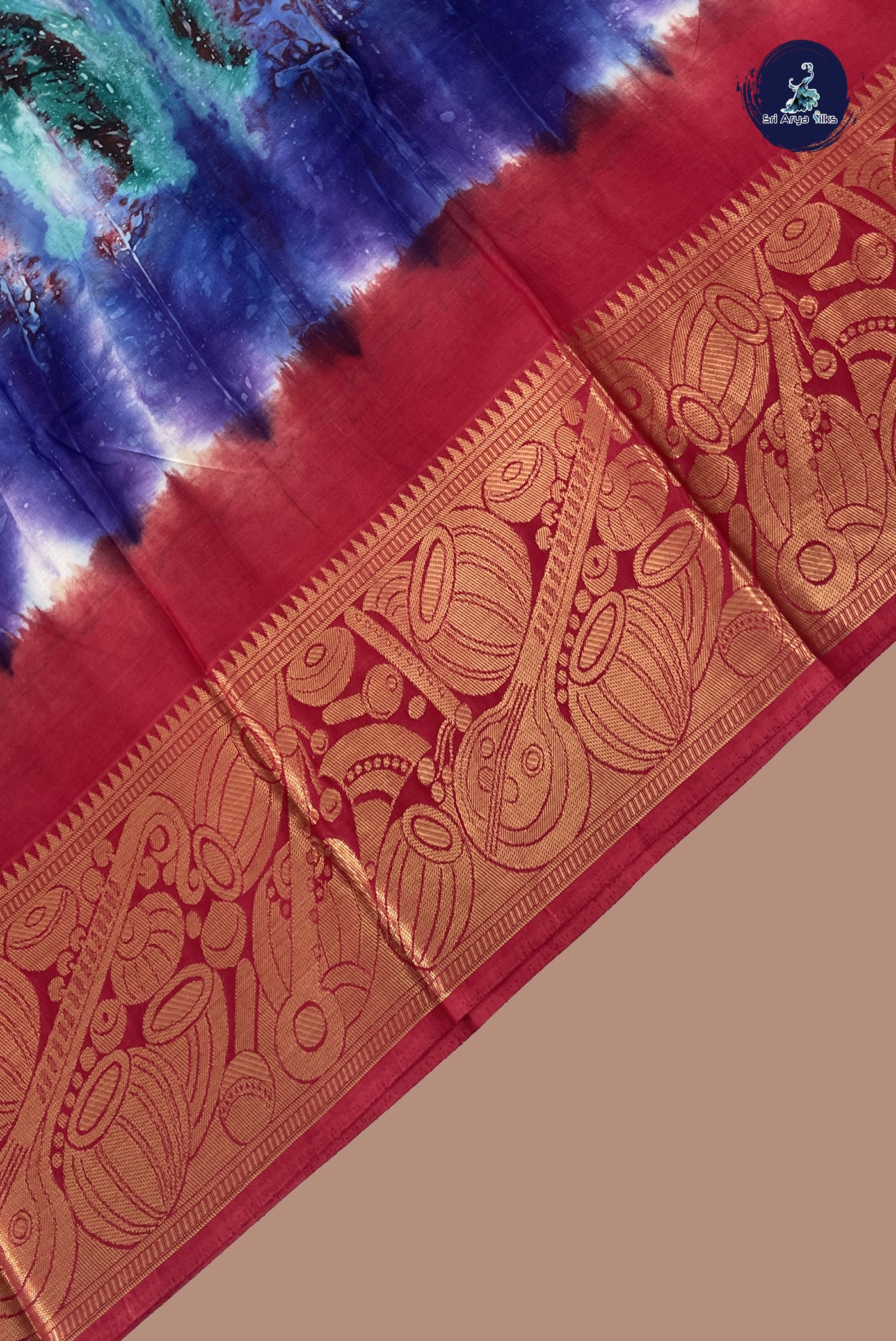 Multi Colour Semi Grape Silk Saree With Shibori Print Pattern