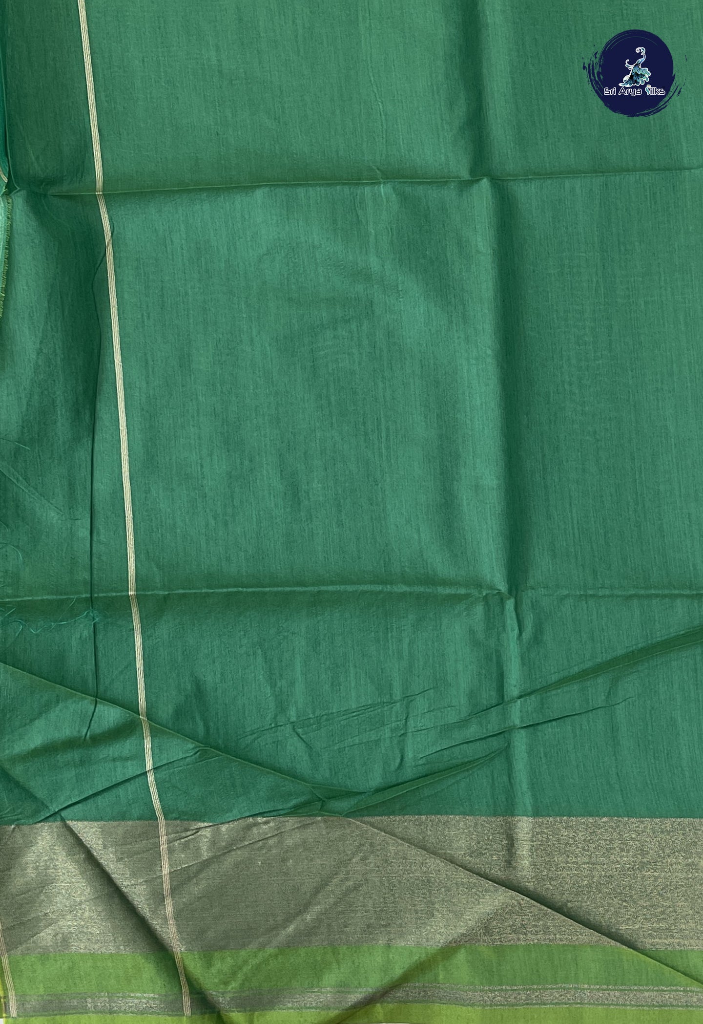 Green Semi Raw Silk Saree With Ikat Pattern