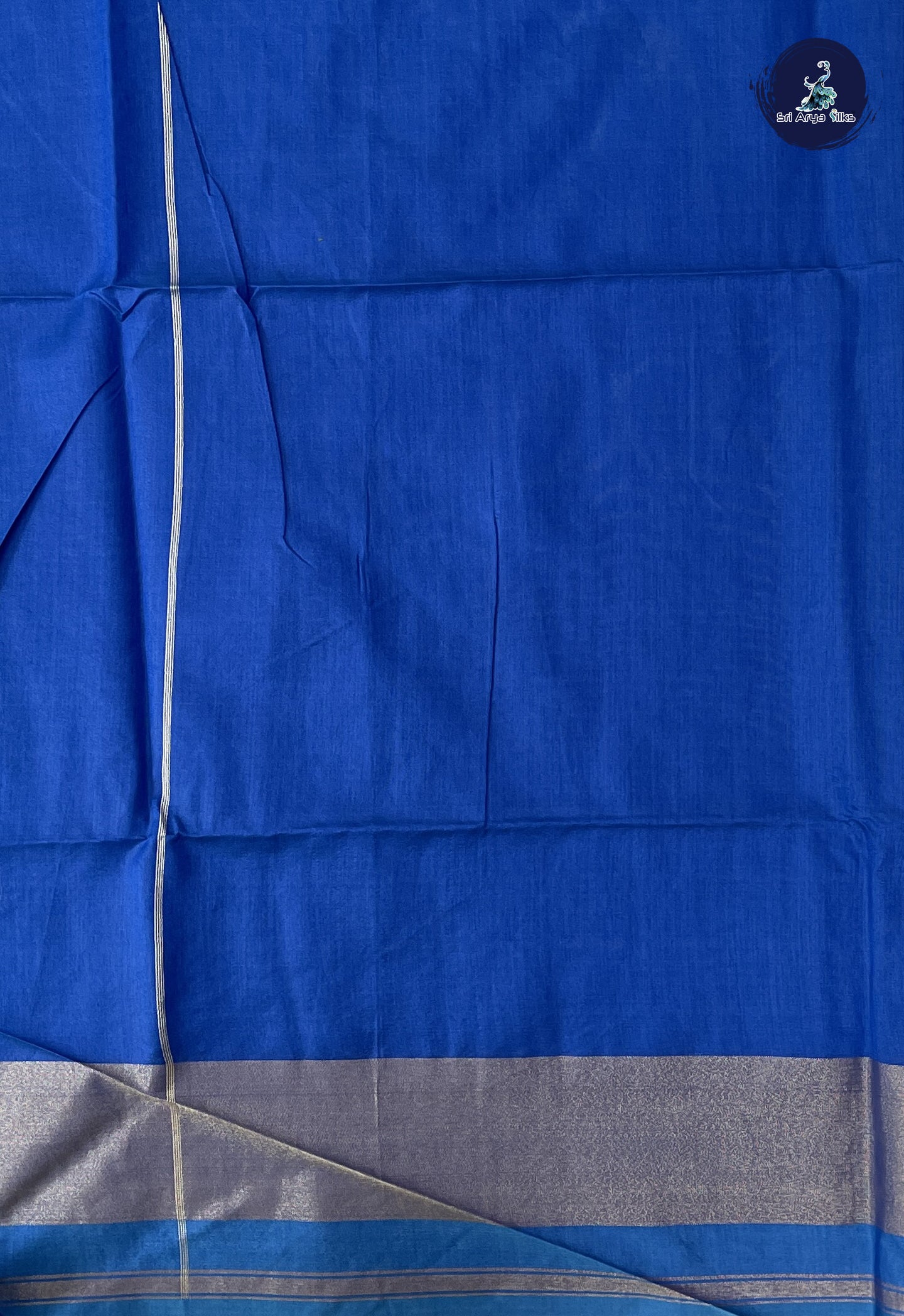 Blue Semi Raw Silk Saree With Ikat Pattern