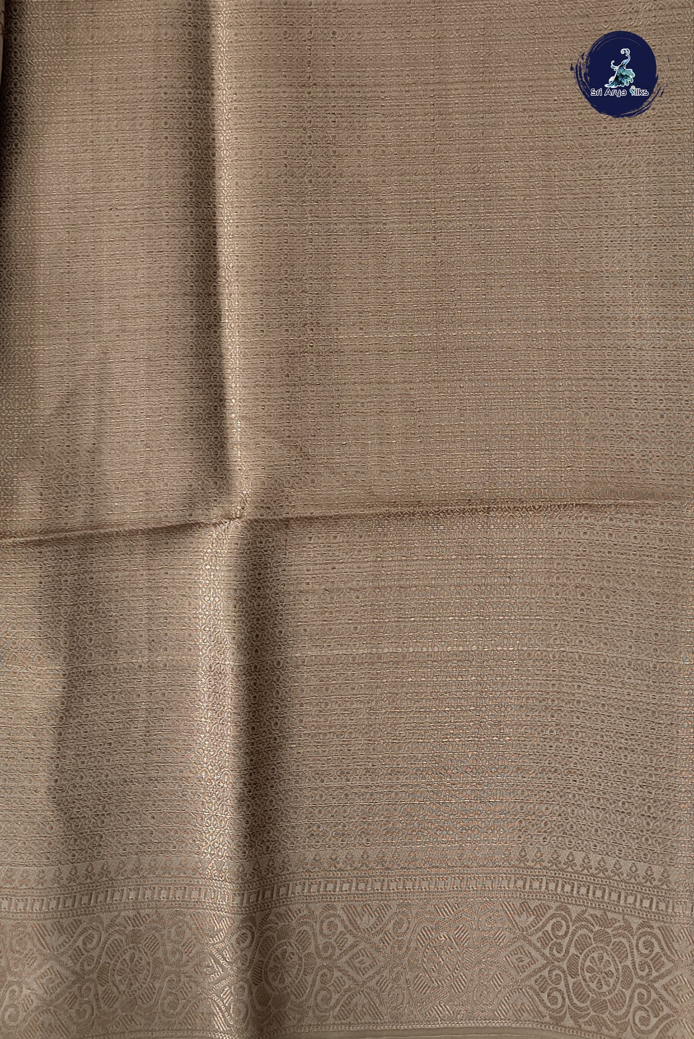 Light Brown Semi Grape Silk Saree With Printed Pattern