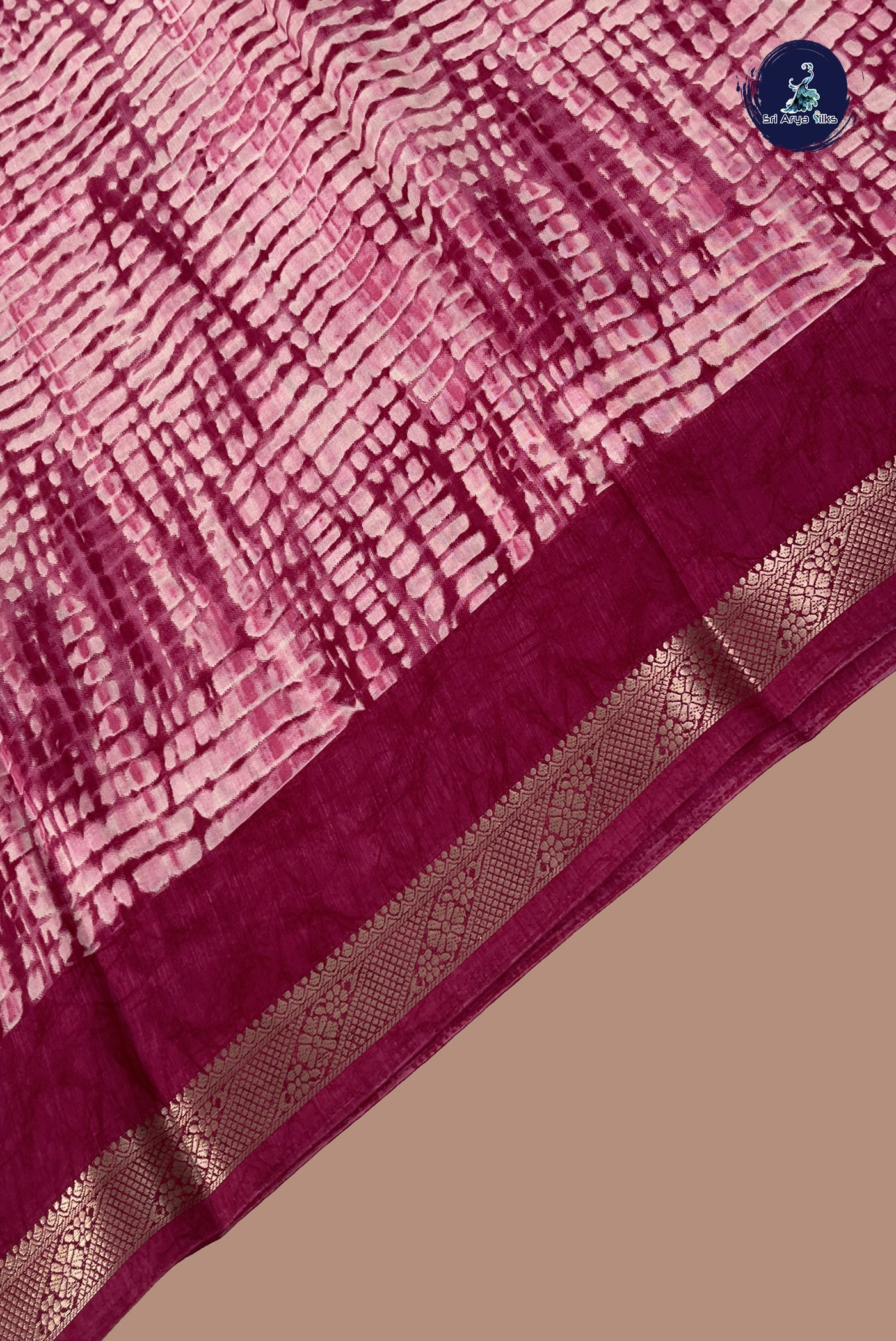 Magenta Semi Grape Silk Saree With Printed Pattern