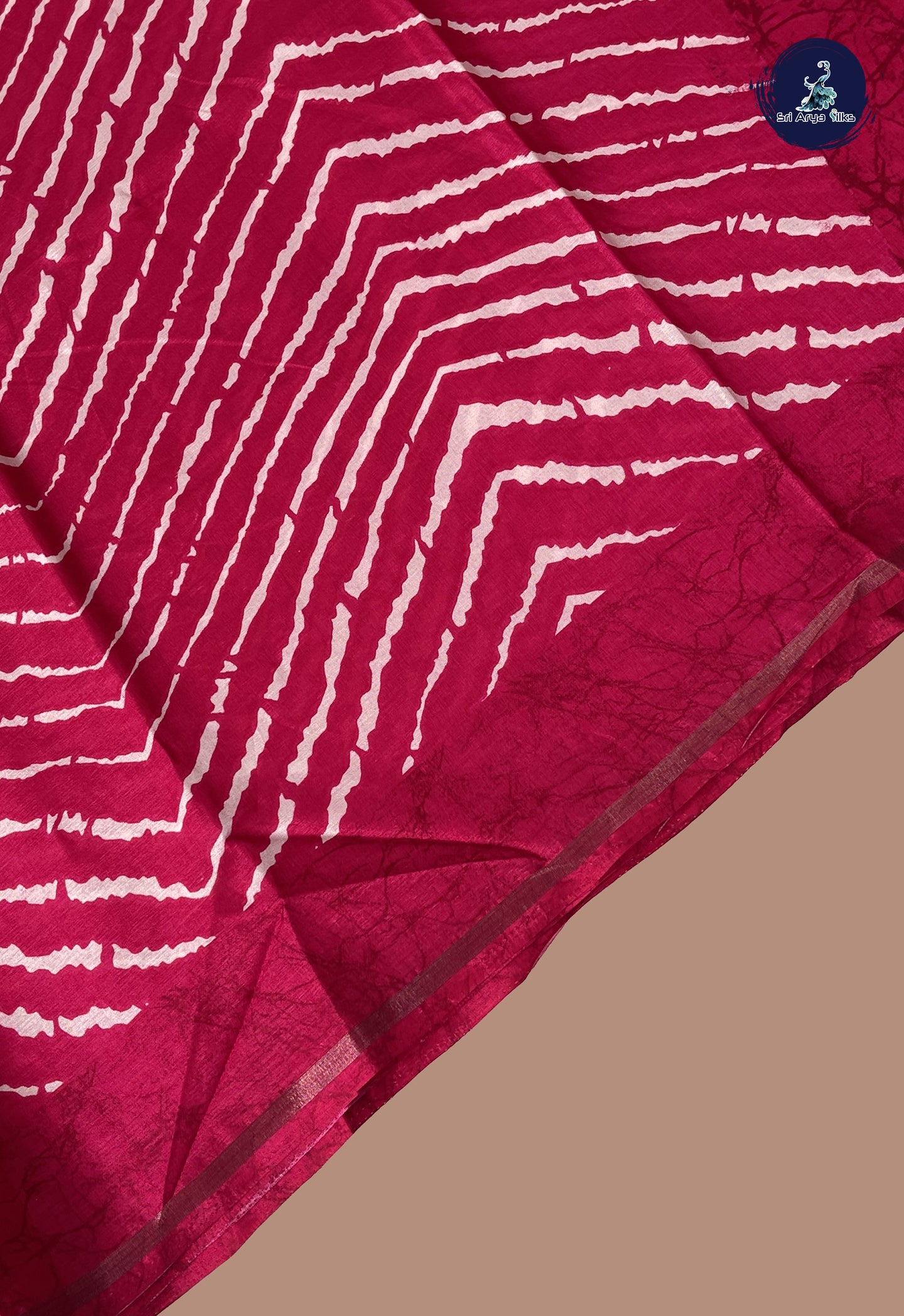 Magenta Pink Semi Grape Silk Saree With Printed Pattern