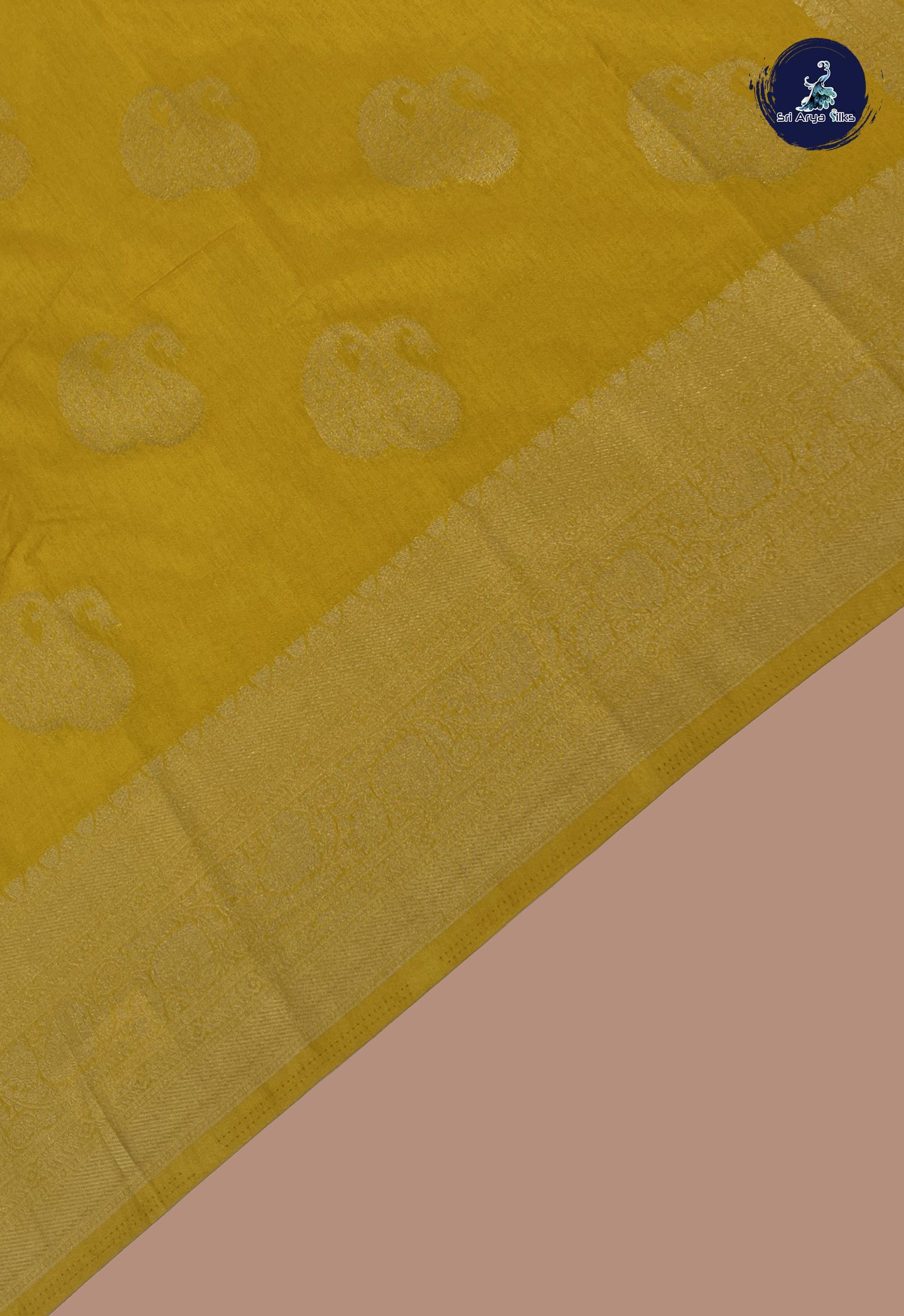 Yellow Georgette Banarasi Saree With Zari Buttas Pattern