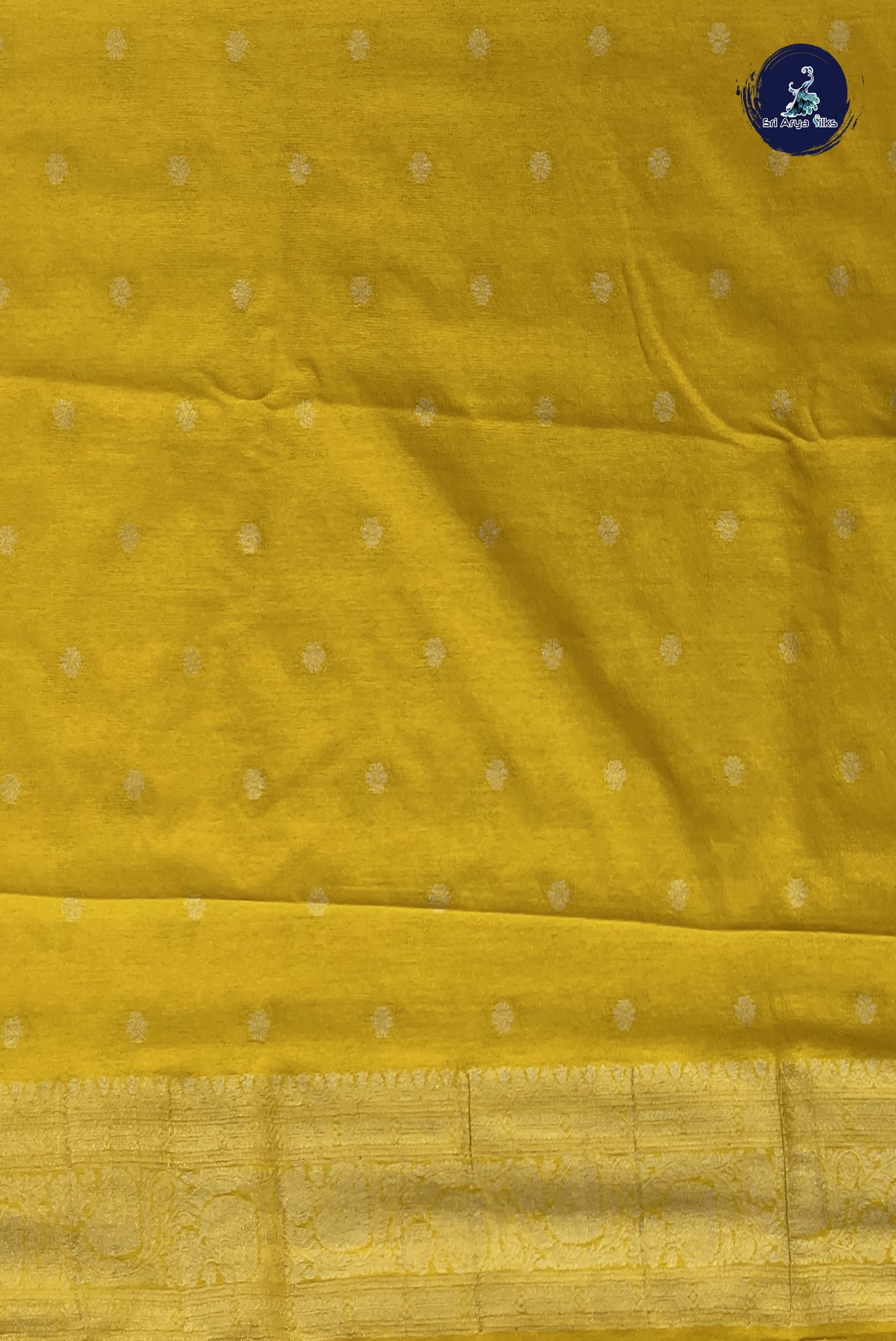 Yellow Georgette Banarasi Saree With Zari Buttas Pattern