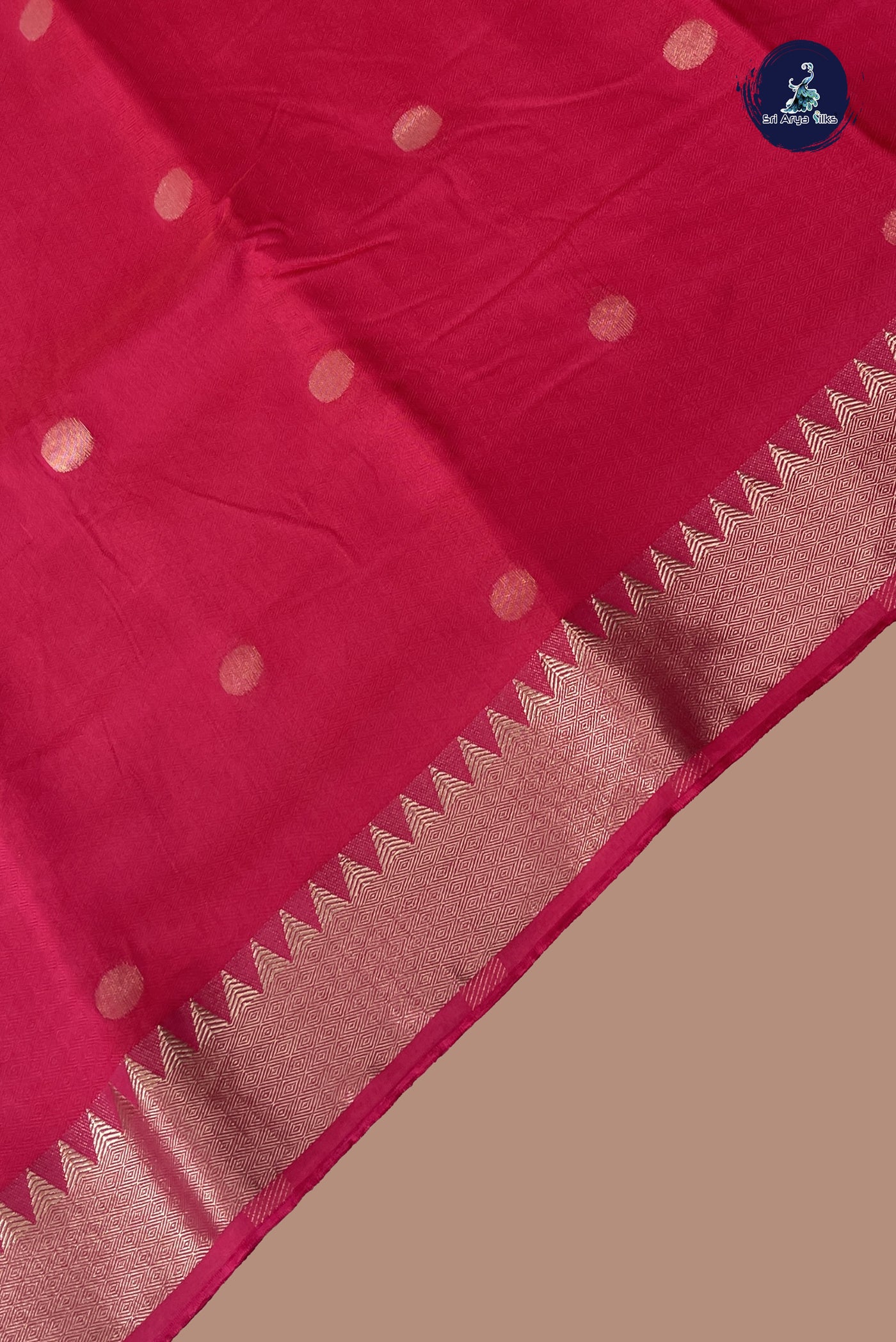 Pink Semi Tussar Saree With Embossed Pattern