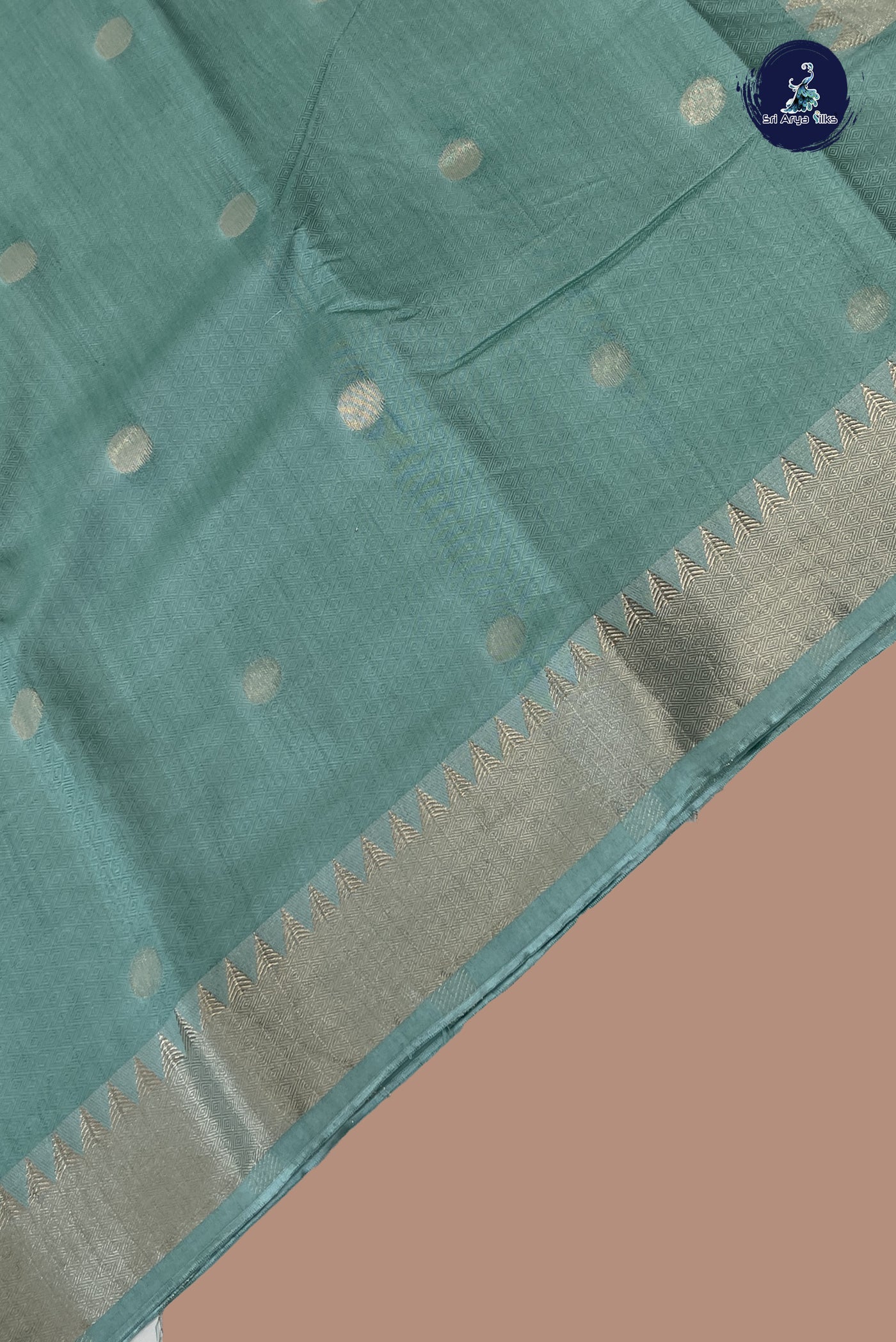 Pastel Shade Semi Tussar Saree With Embossed Pattern