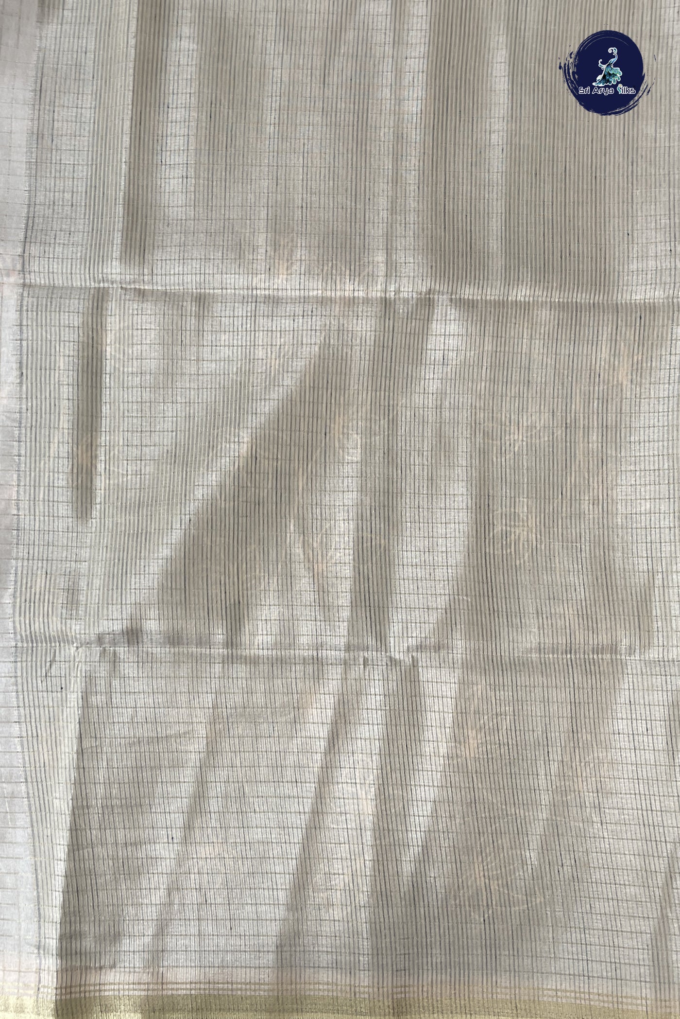 Sapphire Green Semi Tussar Saree With Checked Pattern