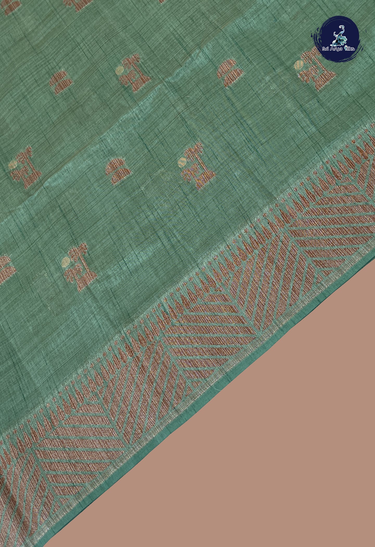 Pastel Green Semi Tussar Saree With Buttas Pattern