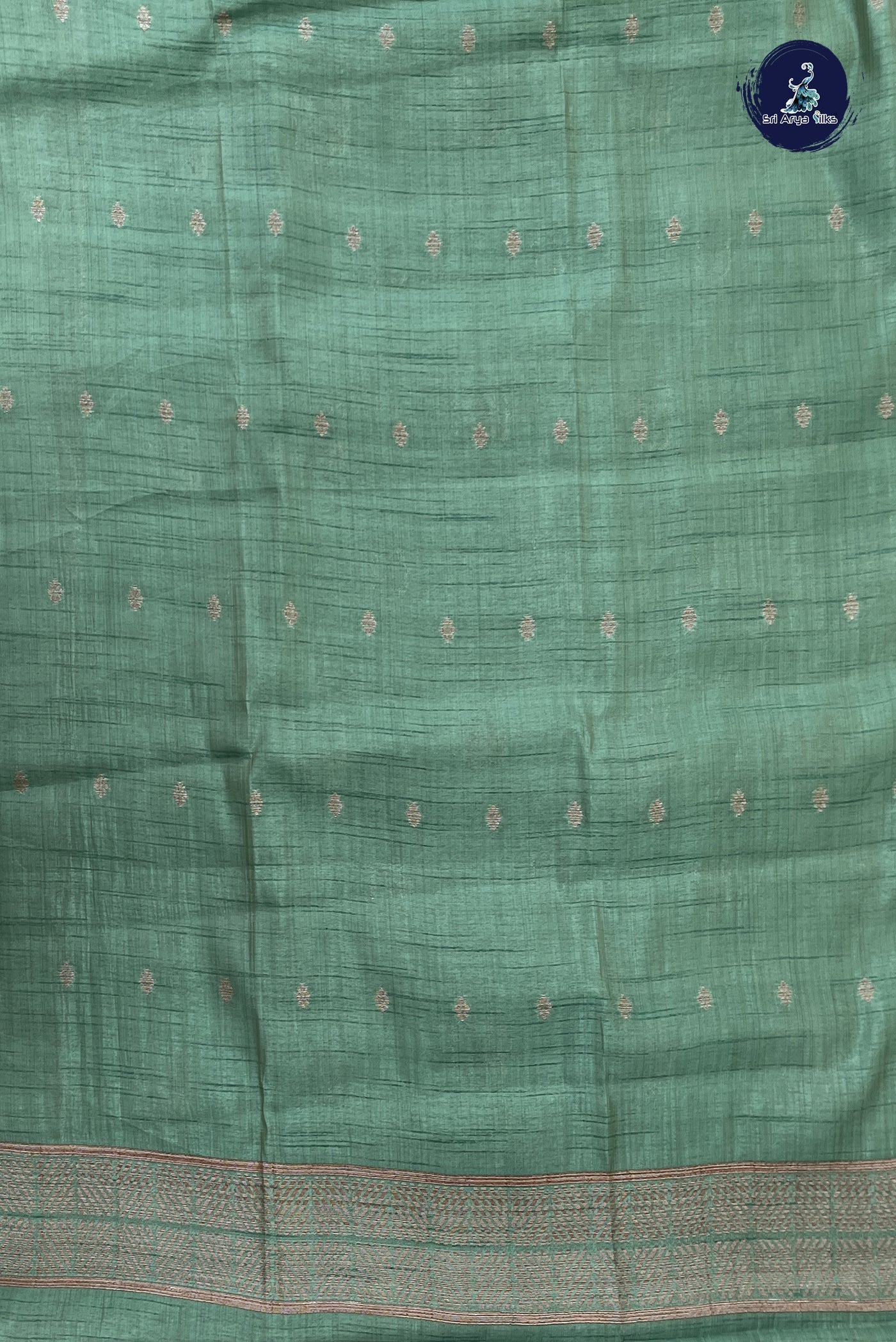 Pastel Green Semi Tussar Saree With Buttas Pattern