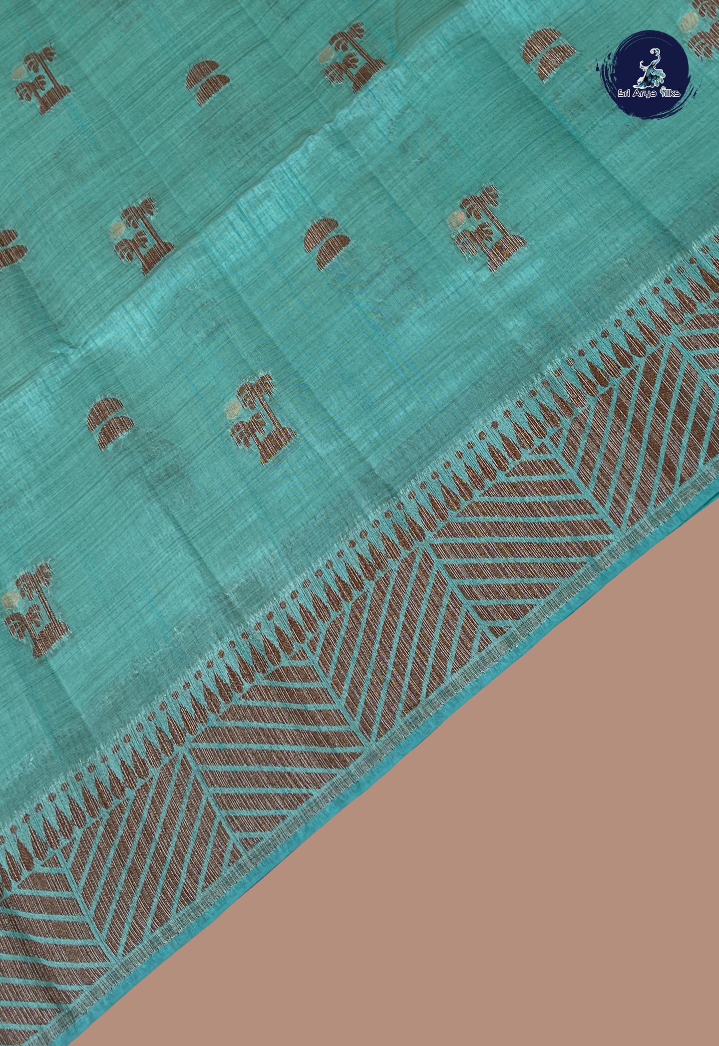 Blue Semi Tussar Saree With Buttas Pattern
