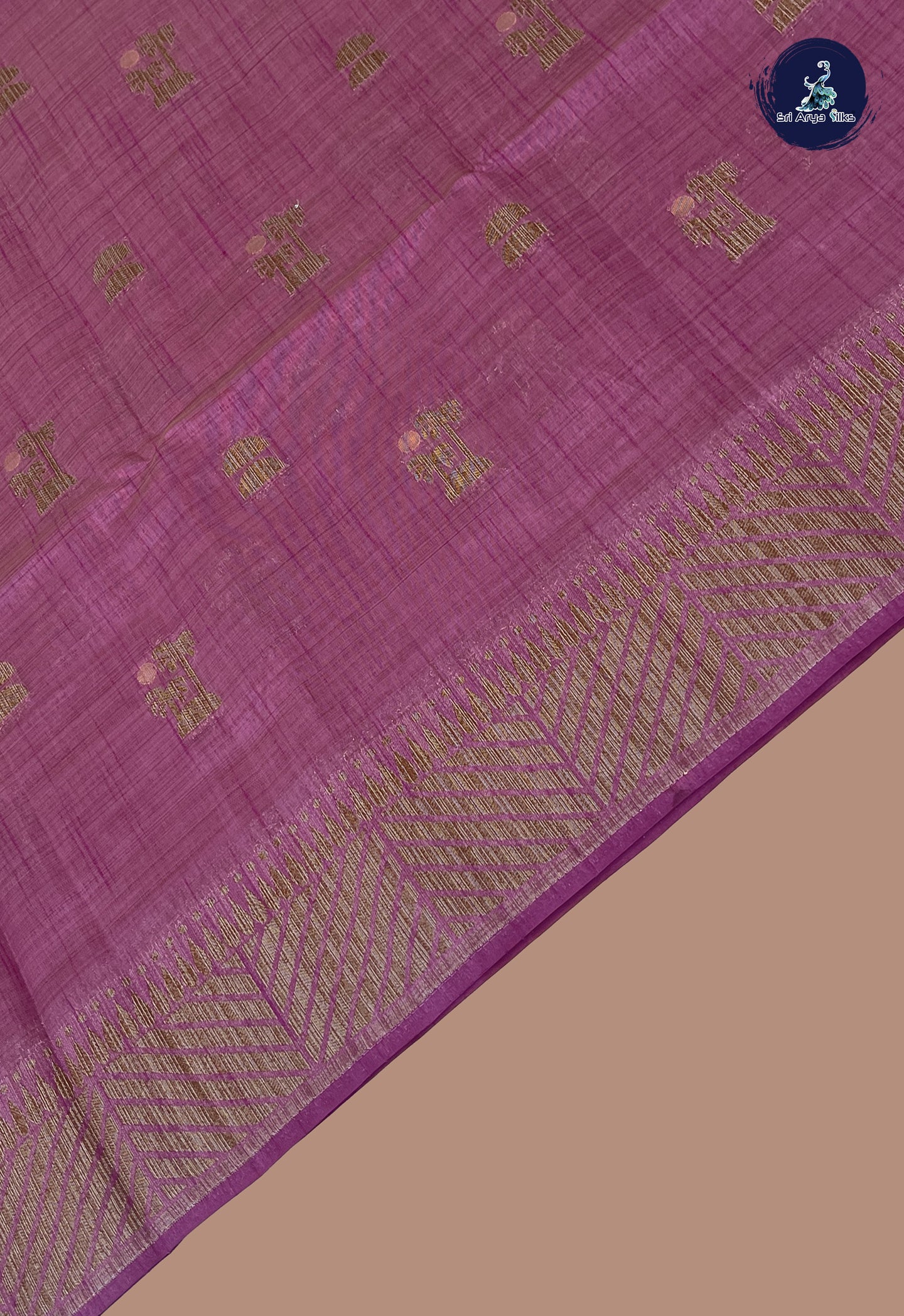 Mauve Pink Semi Tussar Saree With Buttas Pattern