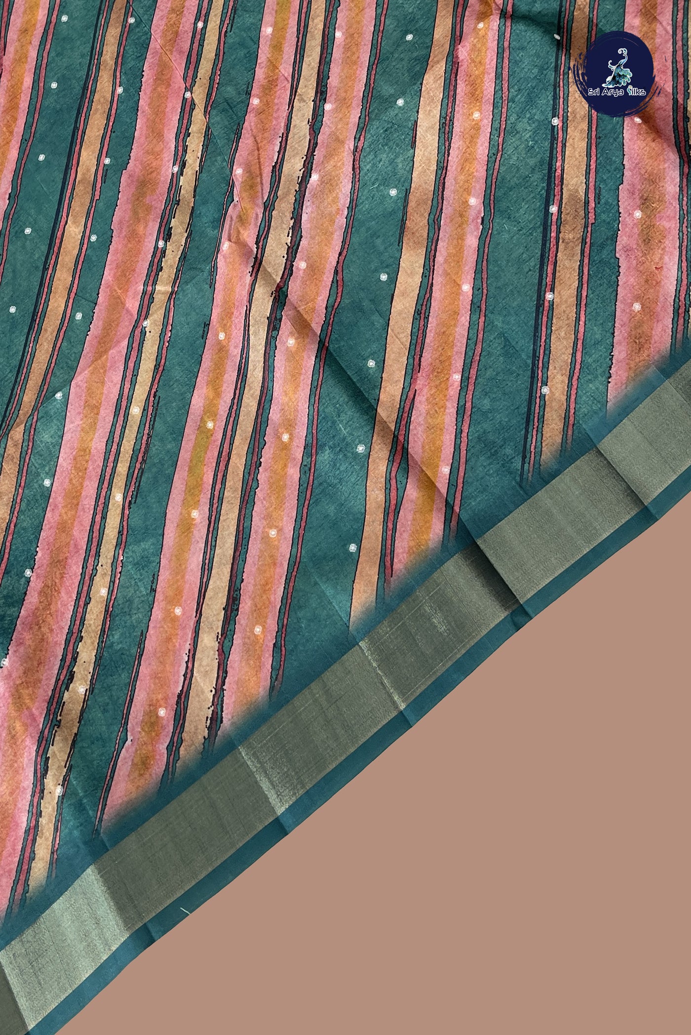 Multi Colour Semi Tussar Saree With Printed Pattern