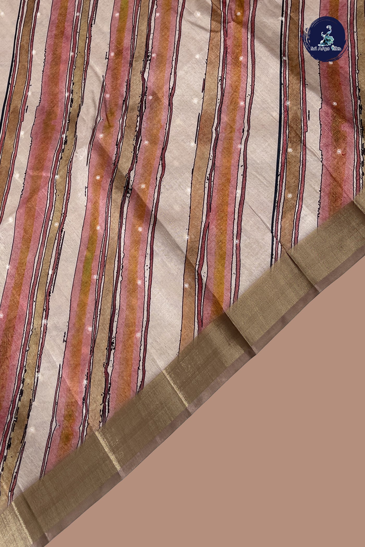 Multi Colour Semi Tussar Saree With Printed Pattern
