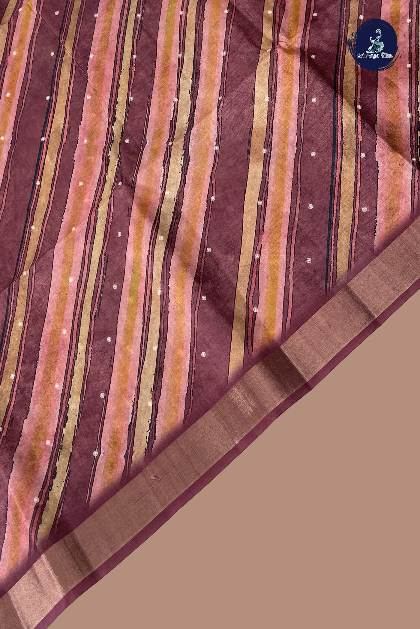 Multi Colour Semi Tussar Saree With Printed Pattern
