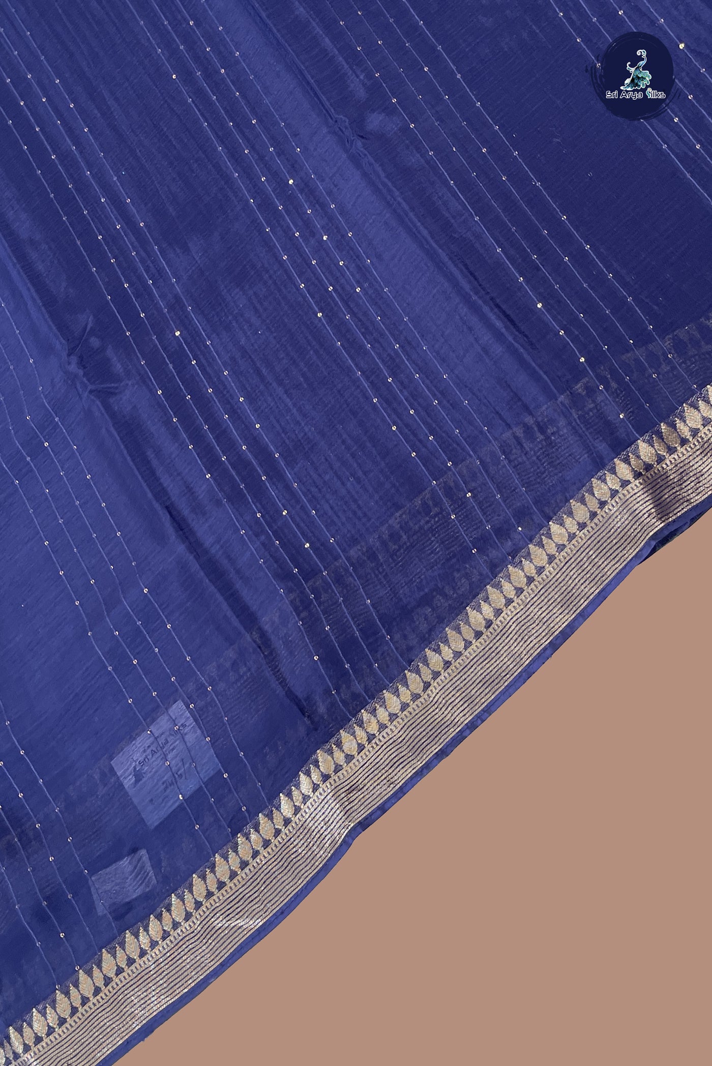 Navy Blue Georgette Banarasi Saree With Sequence Work Pattern