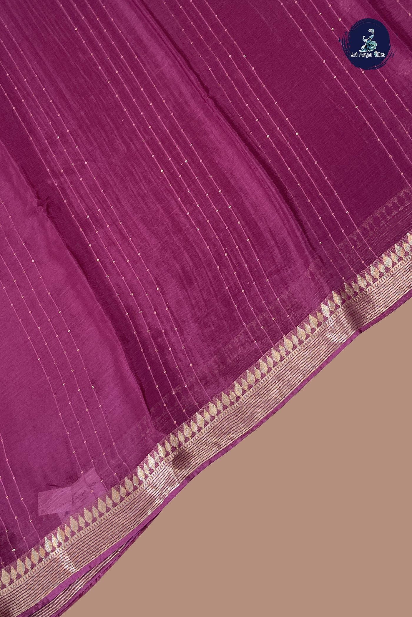 Burgundy Georgette Banarasi Saree With Sequence Work Pattern