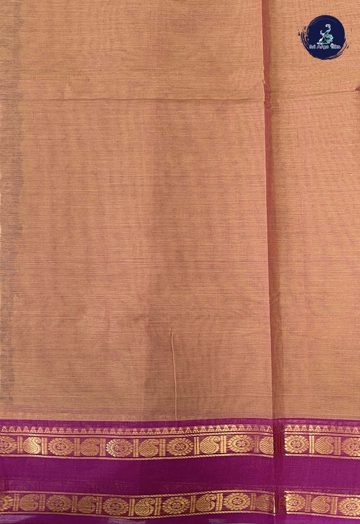 Dual Tone Brown Kanchi Cotton Saree With Vanasingaram Pattern