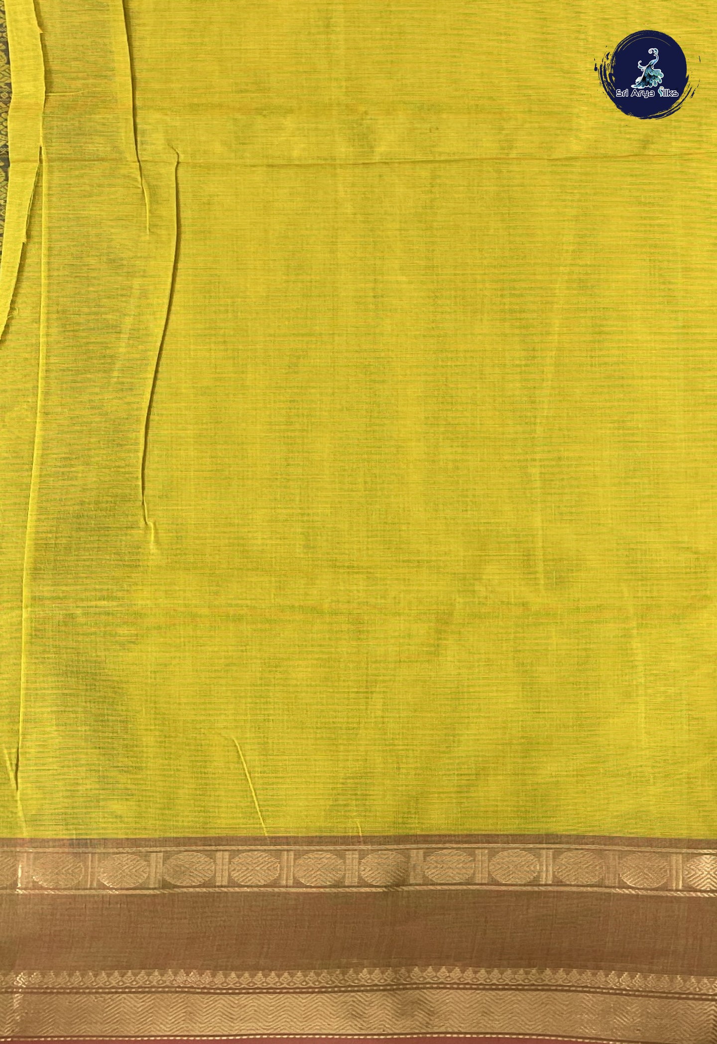 Yellowish Green Kanchi Cotton Saree With Vanasingaram Pattern