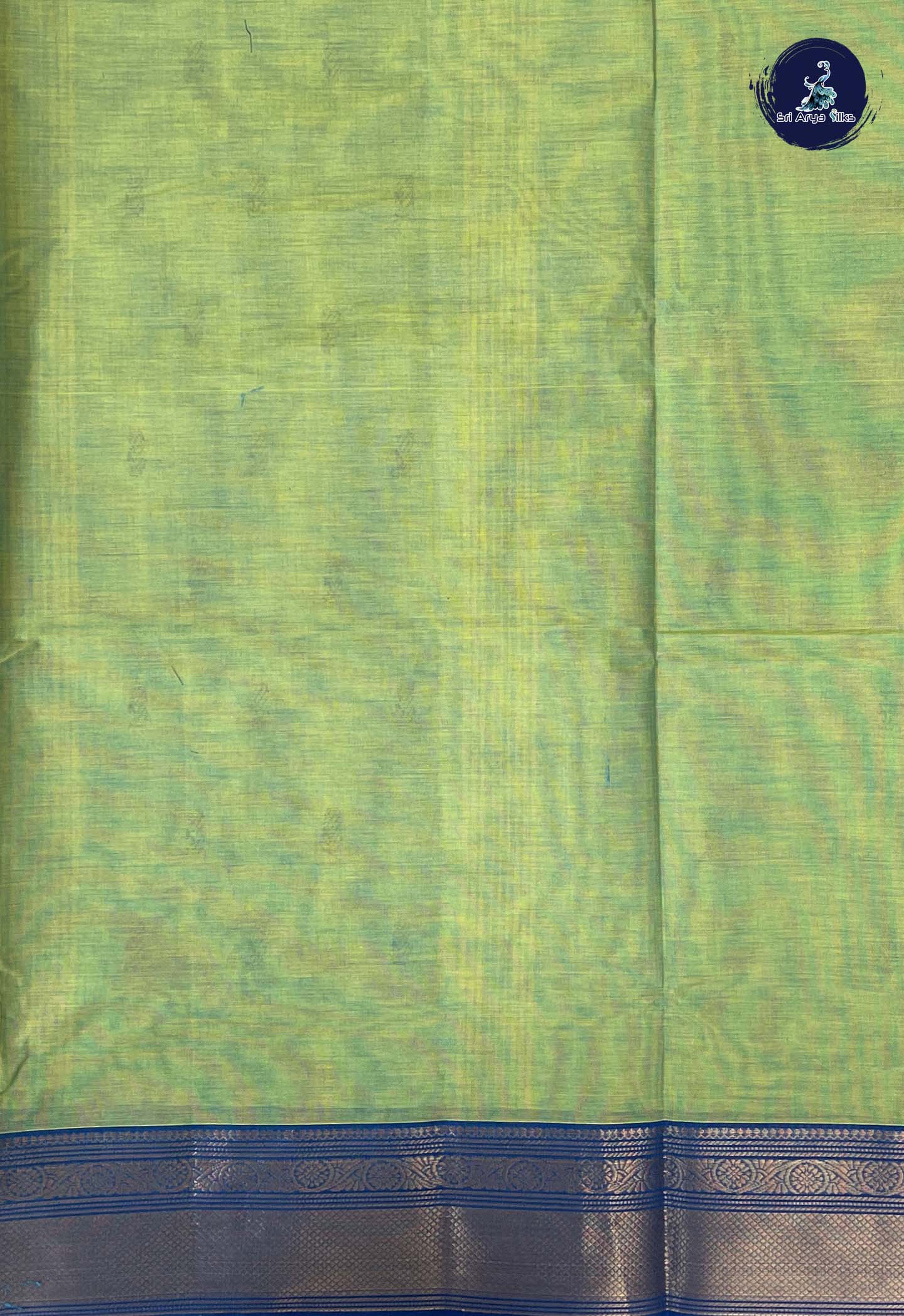 Dual Tone Green Chettinad Cotton Saree With Buttas Pattern