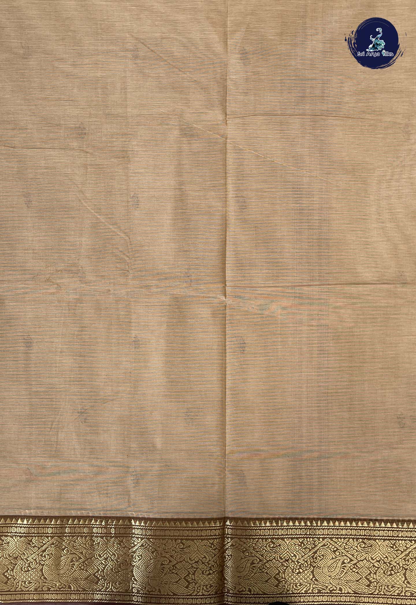 Biscuit Shade Chettinad Cotton Saree With Buttas Pattern