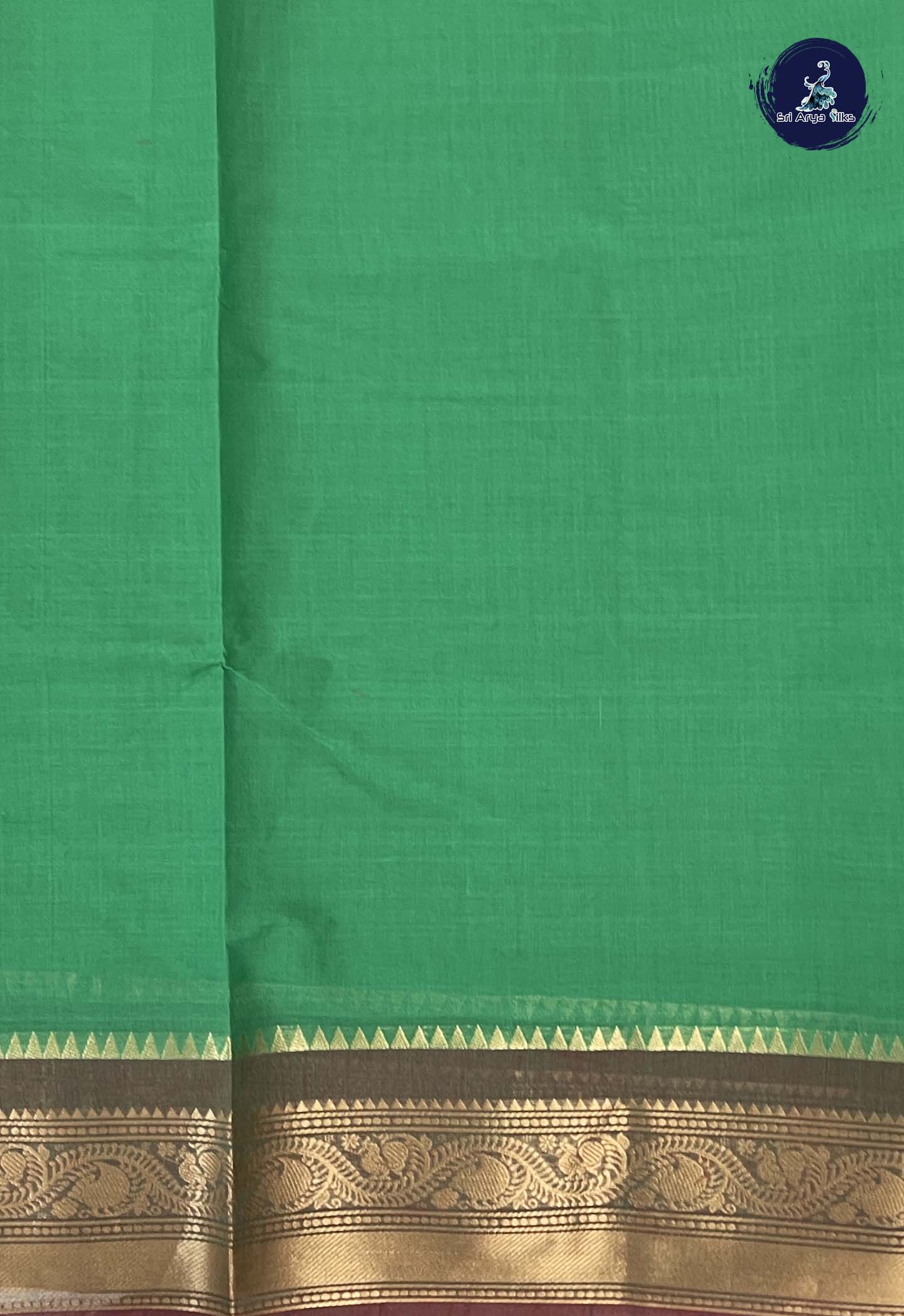 Green Chettinad Cotton Saree With Buttas Pattern