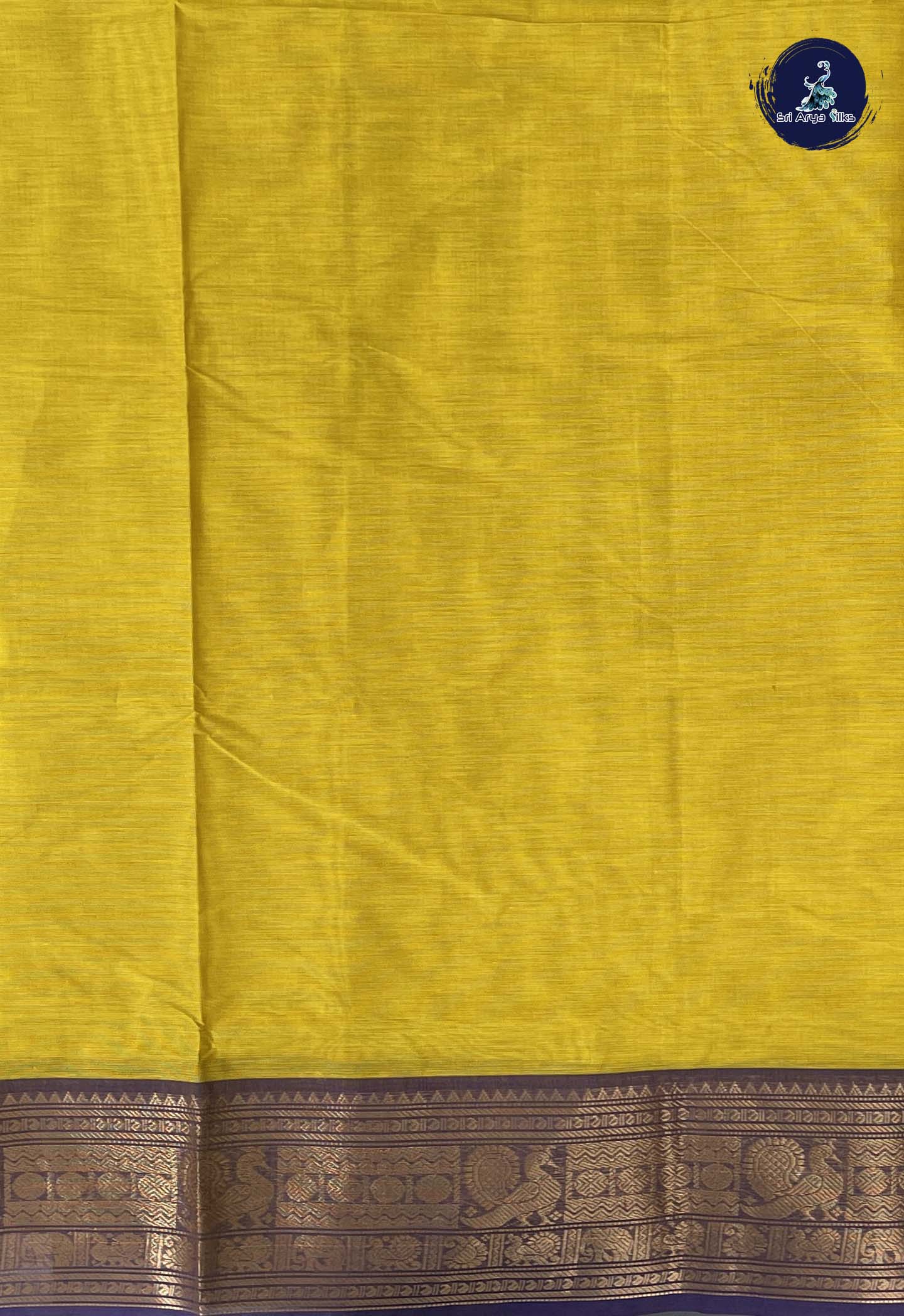 Yellow Chettinad Cotton Saree With Buttas Pattern