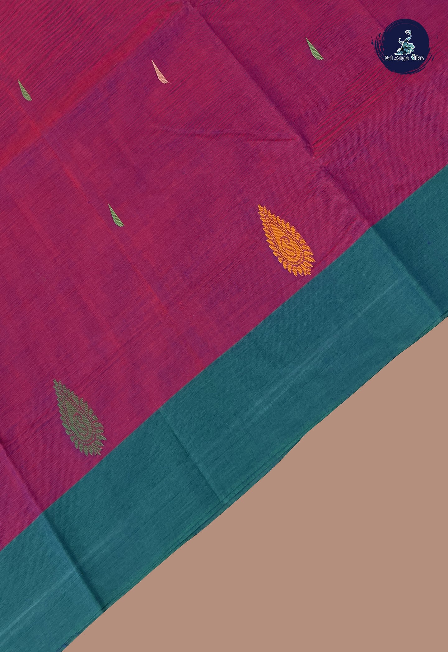 BeetRoot Shade Kanchi Cotton Saree With Buttas Pattern