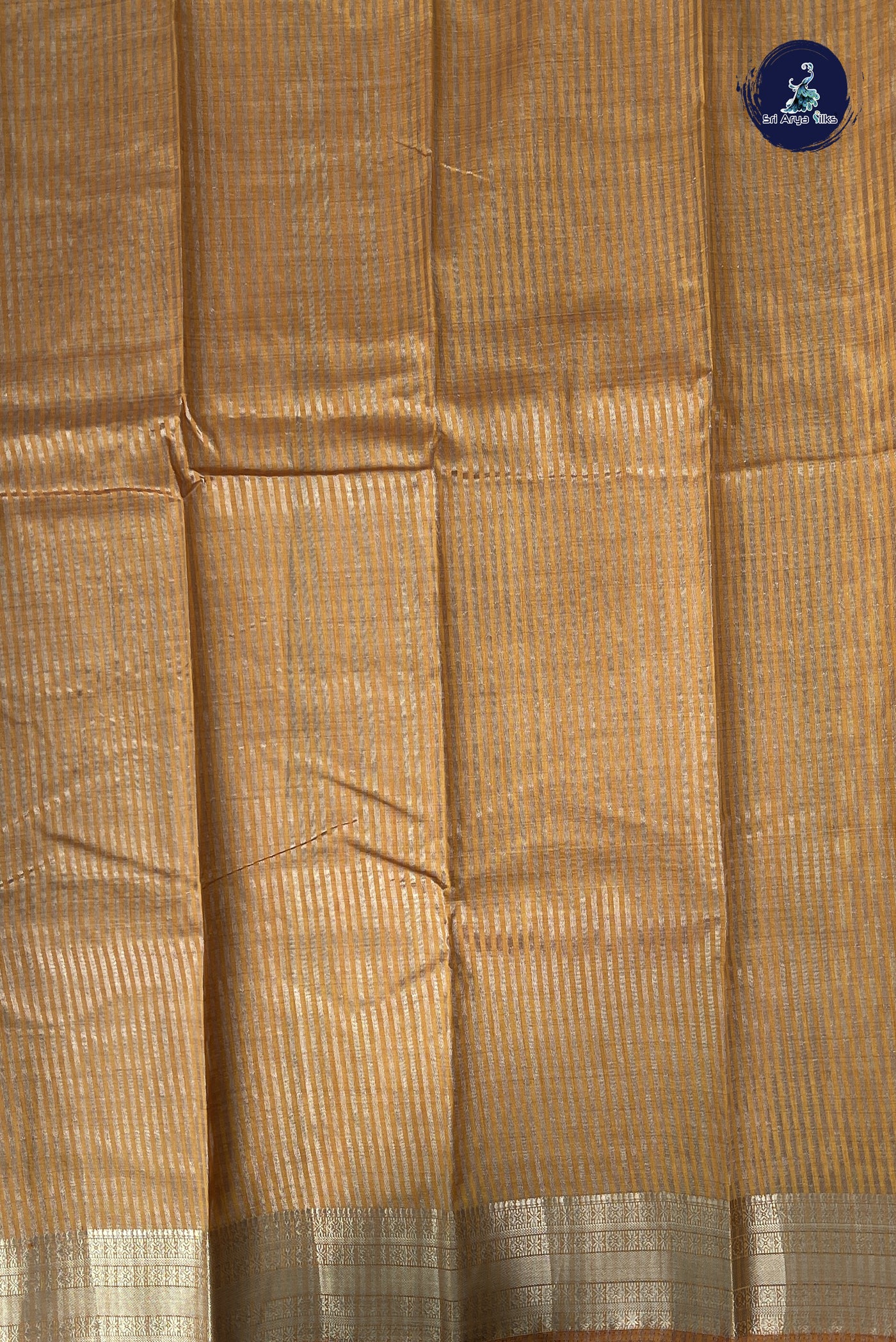 Mustard Yellow Semi Tussar Saree With Printed Pattern
