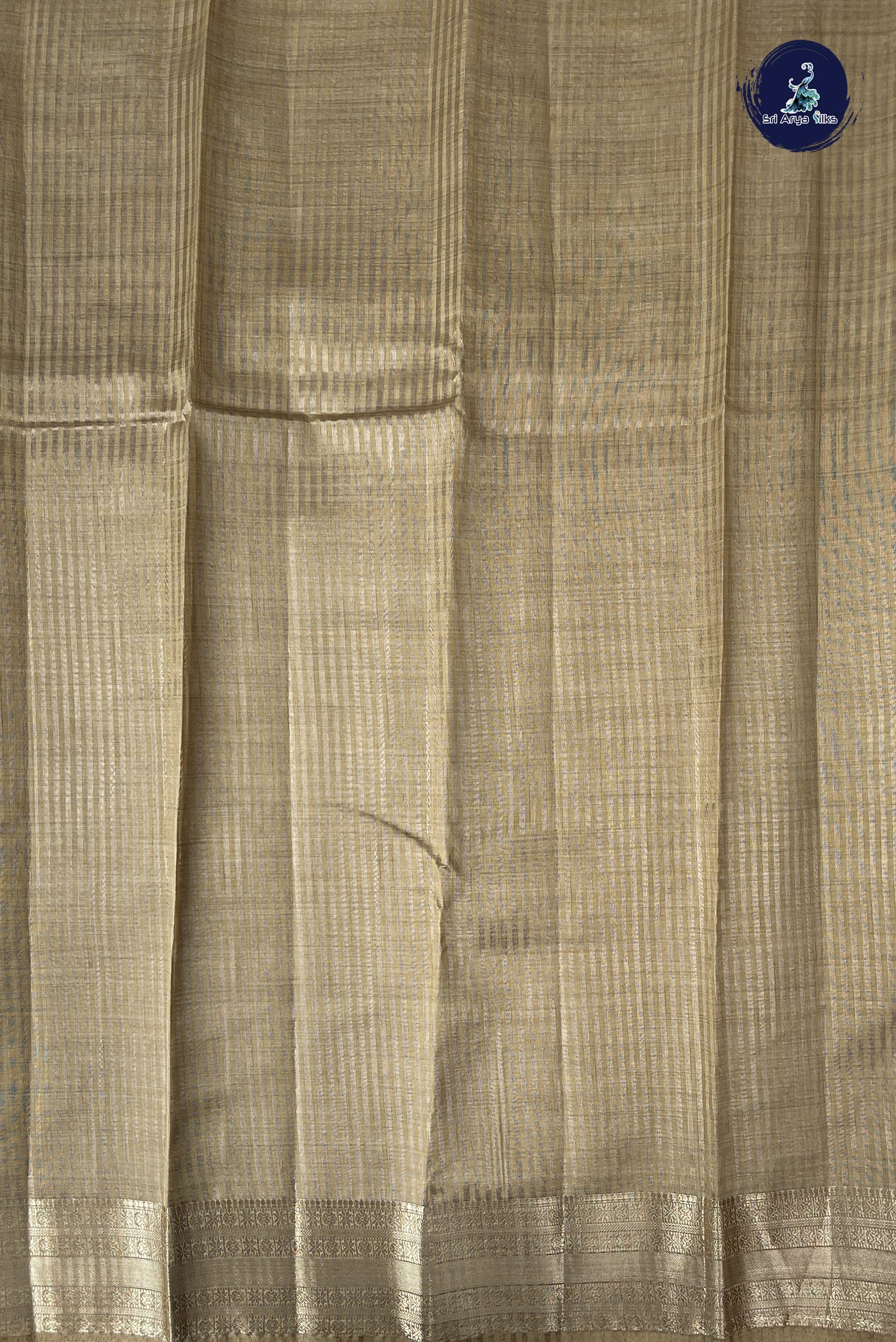 Golden Mustard Semi Tussar Saree With Printed Pattern