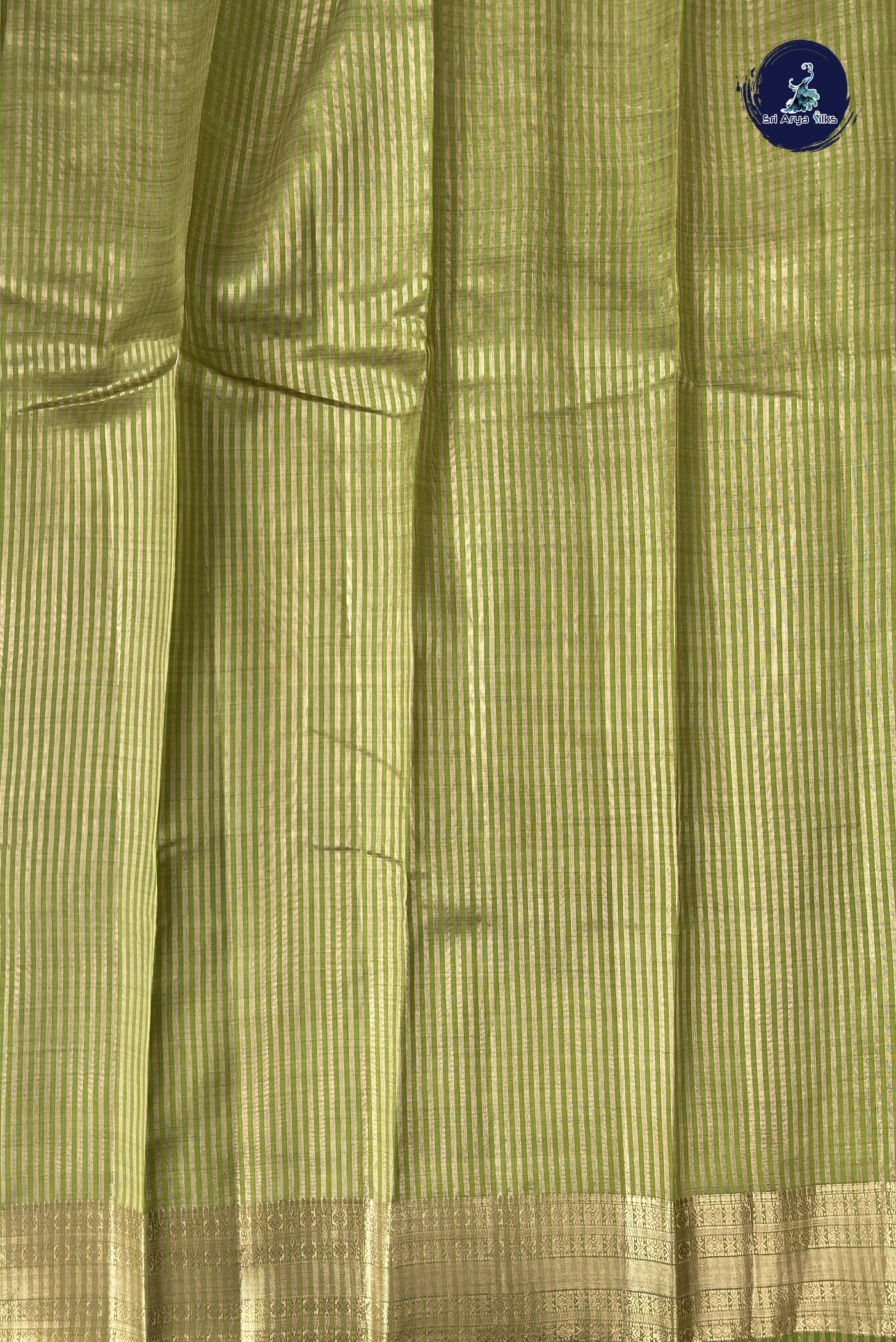 Light Green Semi Tussar Saree With Printed Pattern