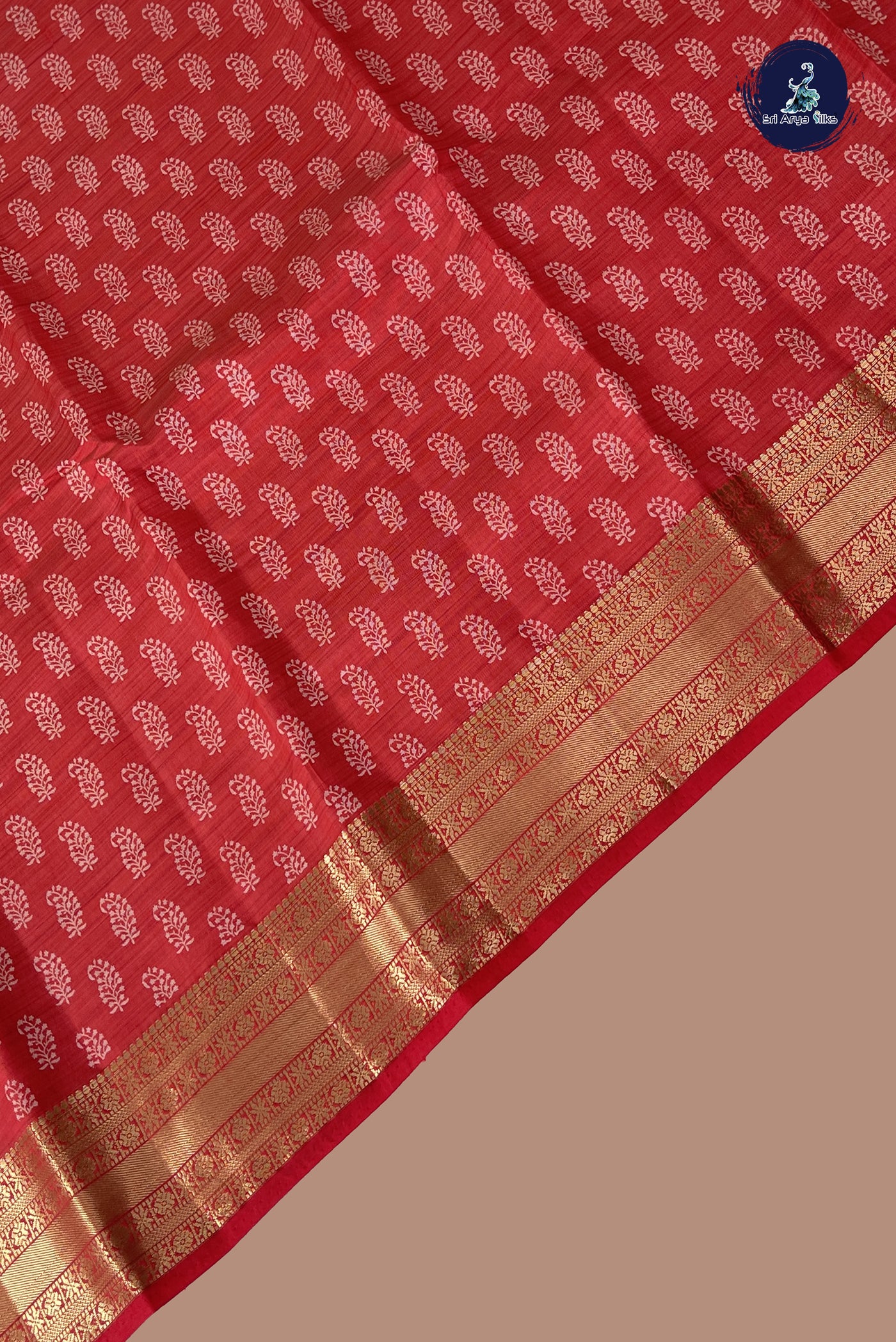 Pink Semi Tussar Saree With Printed Pattern