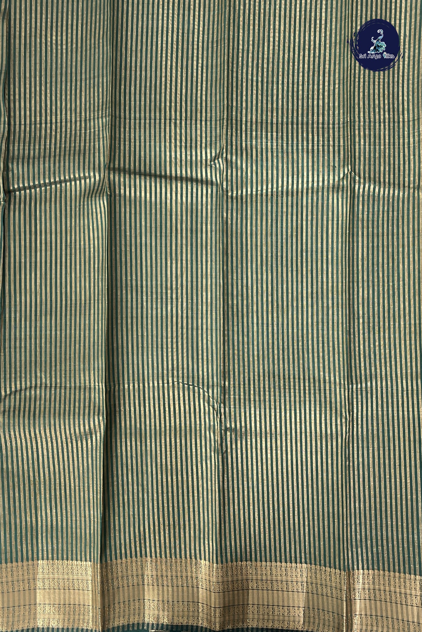Dark Green Semi Tussar Saree With Printed Pattern