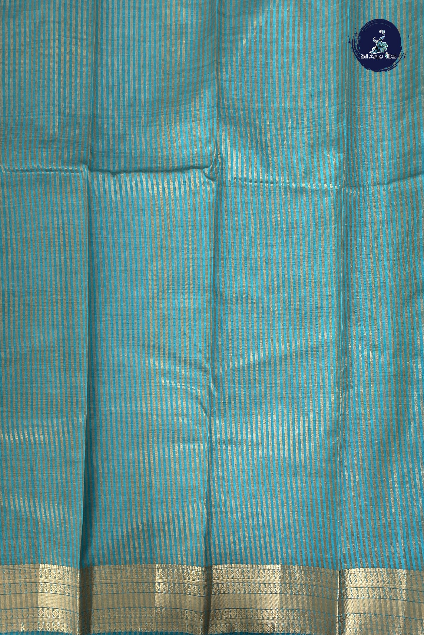 Blue Semi Tussar Saree With Printed Pattern