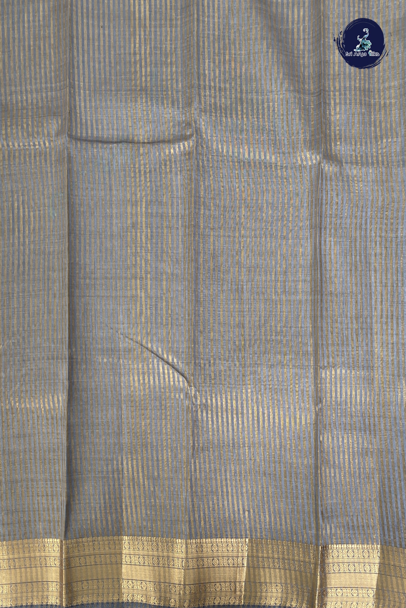 Grey Semi Tussar Saree With Printed Pattern
