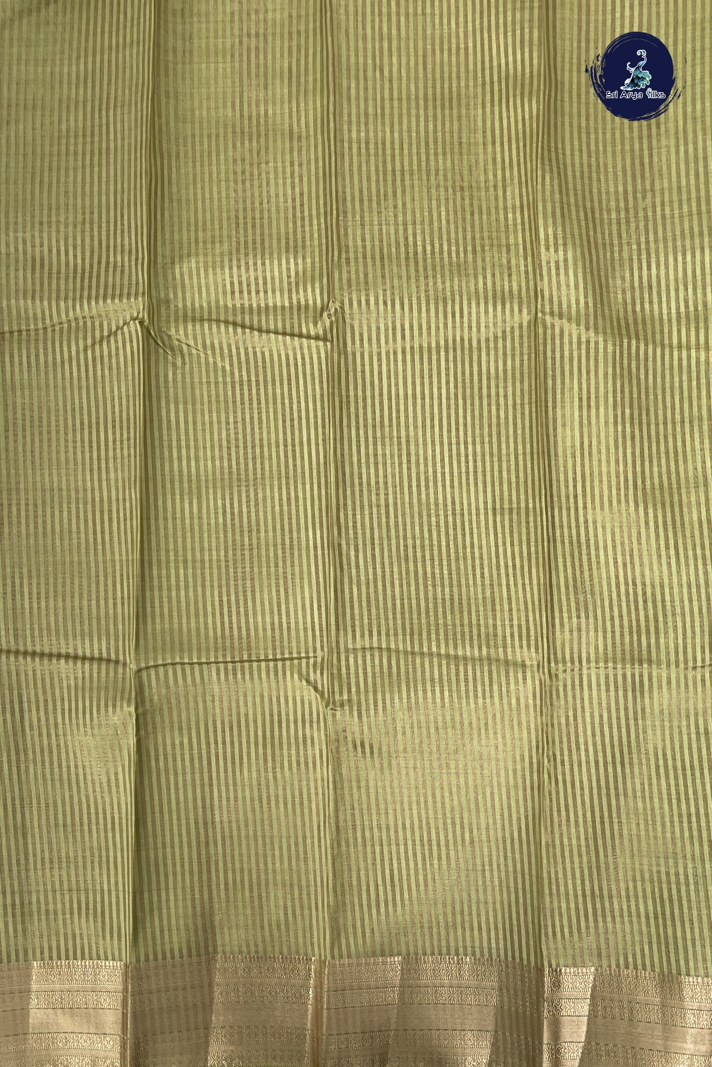 Pastel Green Semi Tussar Saree With Printed Pattern