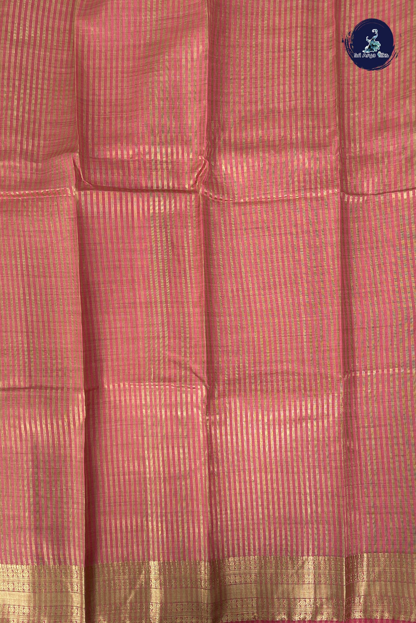 Pink Semi Tussar Saree With Printed Pattern