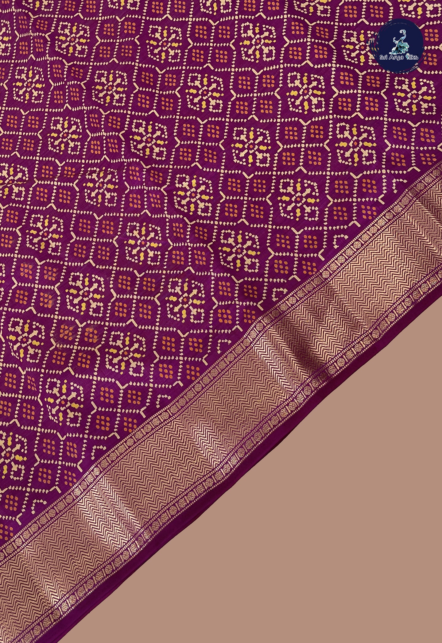 Dual Tone Purple Semi Tussar Saree With Patola Pattern