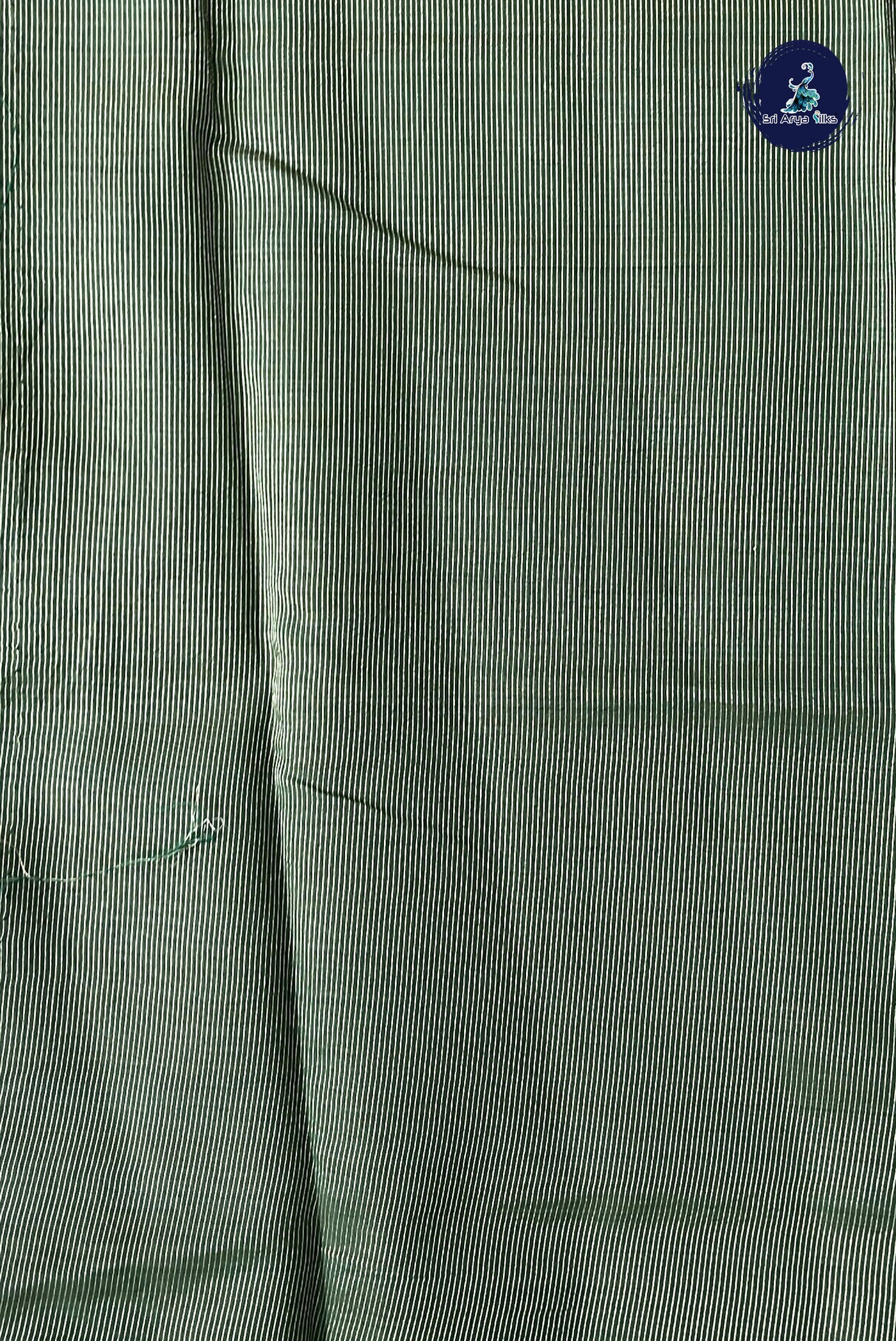 Dark Green Semi Tussar Saree With Zari Buttas Pattern
