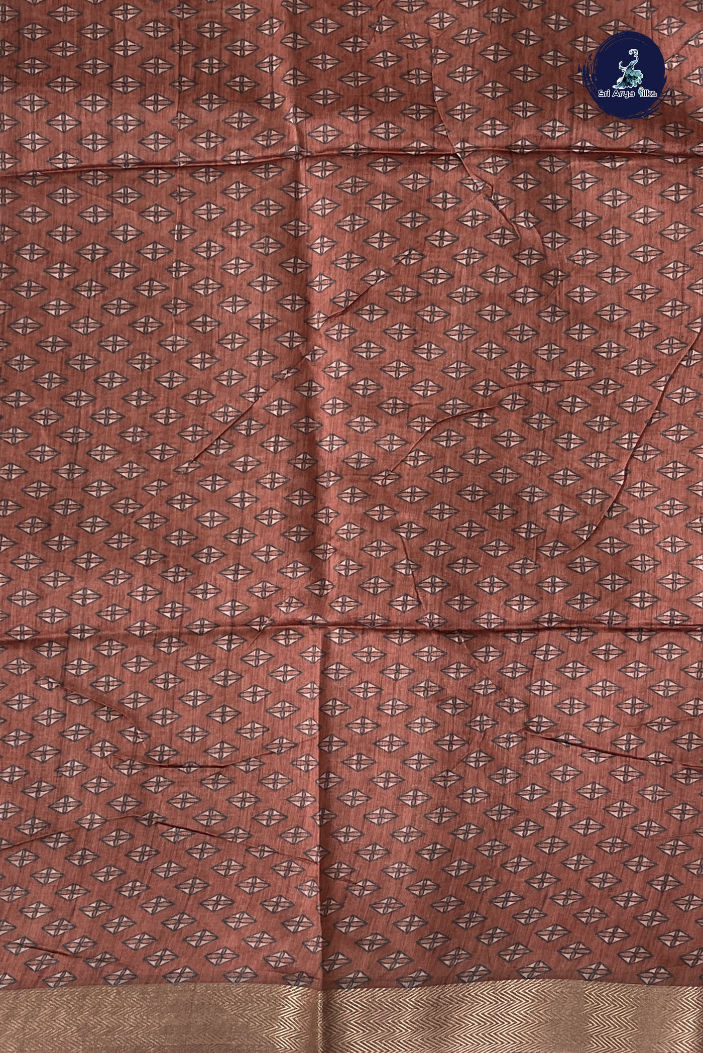 Blue Semi Chanderi Saree With Shibori Print Pattern