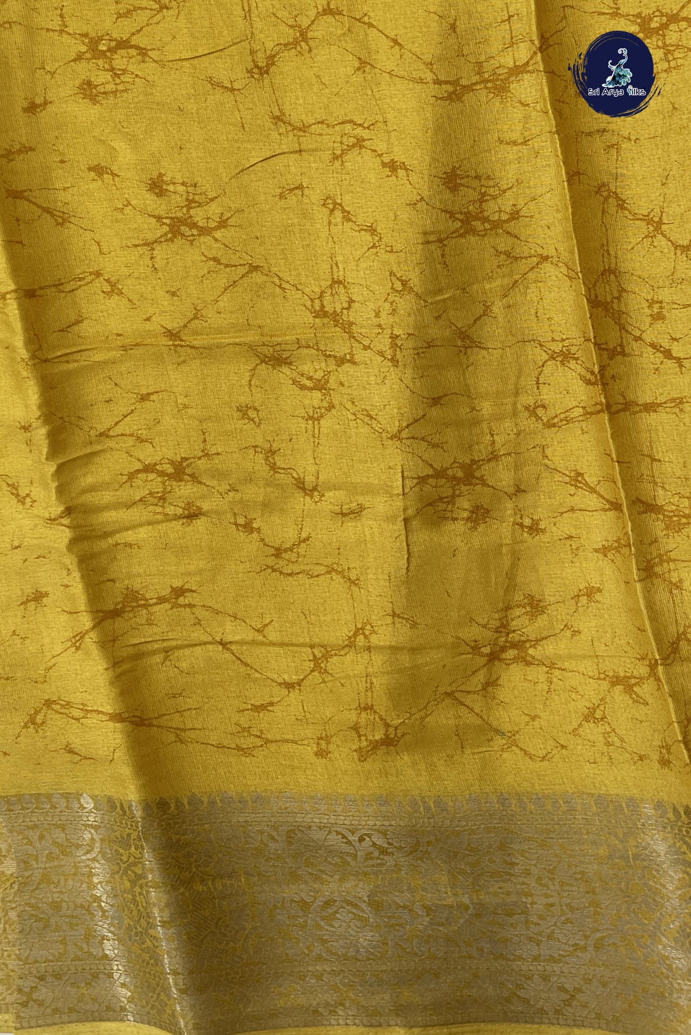 Coffee Brown Linen Saree With Printed Pattern