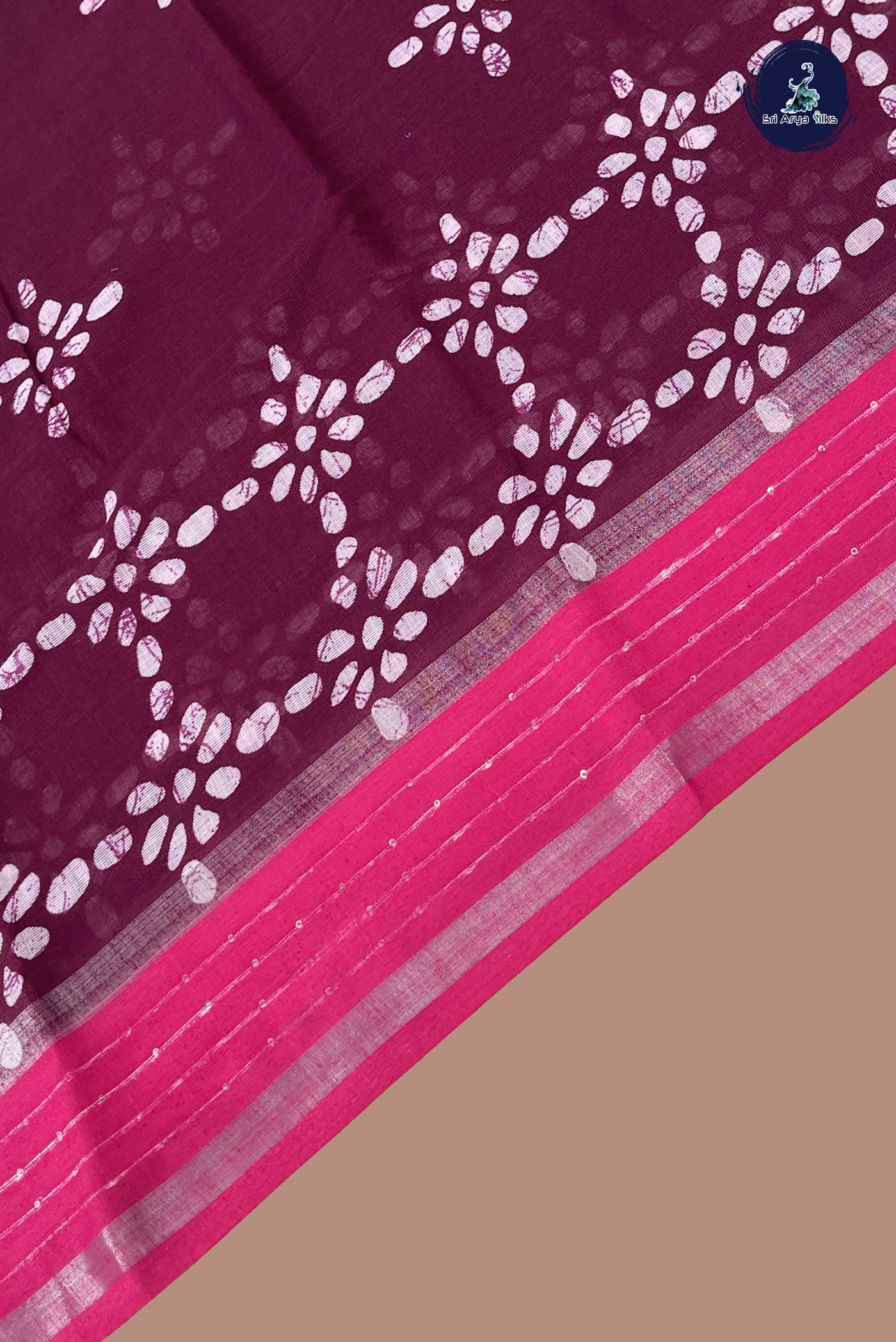 BeetRoot Shade Linen Saree With Printed Pattern