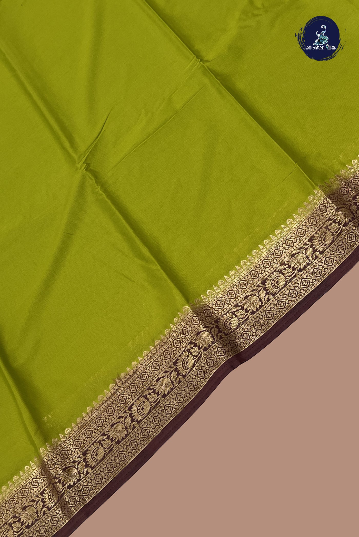 Mehendi Green Semi Mysore Silk With Plain Pattern