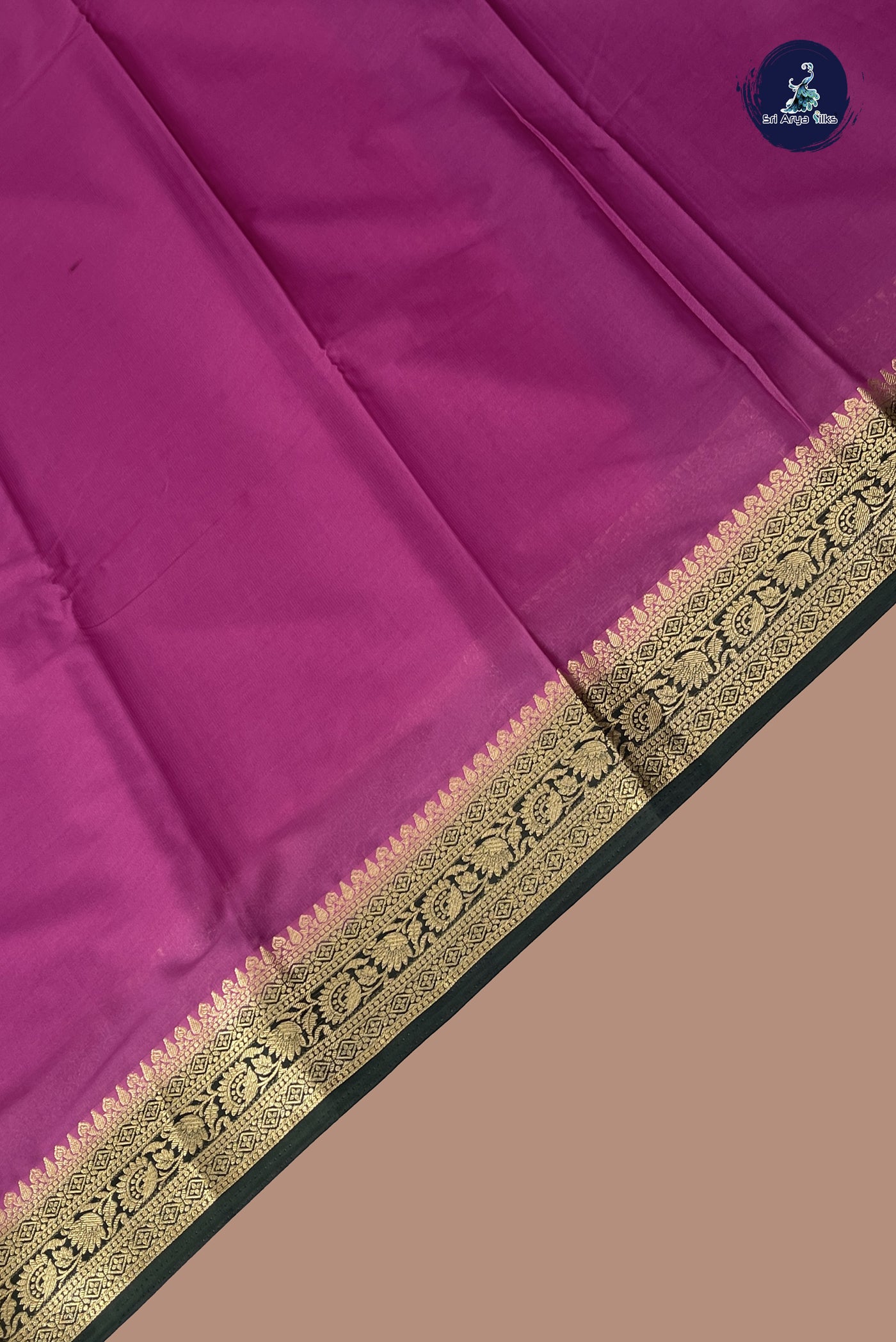 Pink Semi Mysore Silk With Plain Pattern