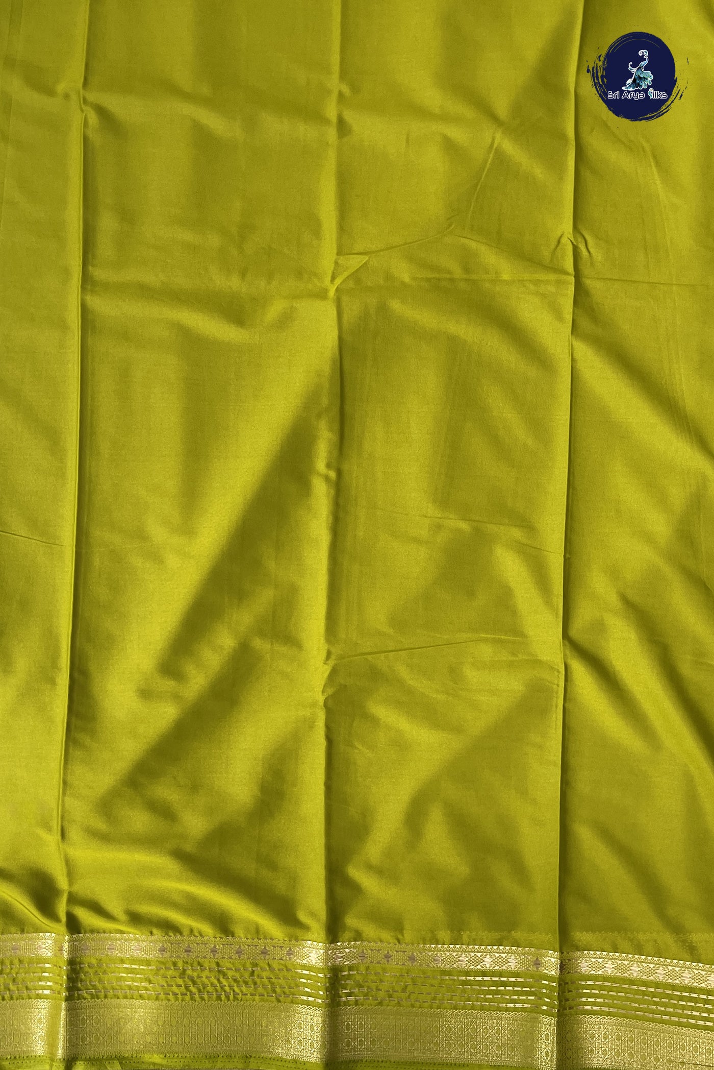 Dark Brinjal Semi Mysore Silk With Plain Pattern