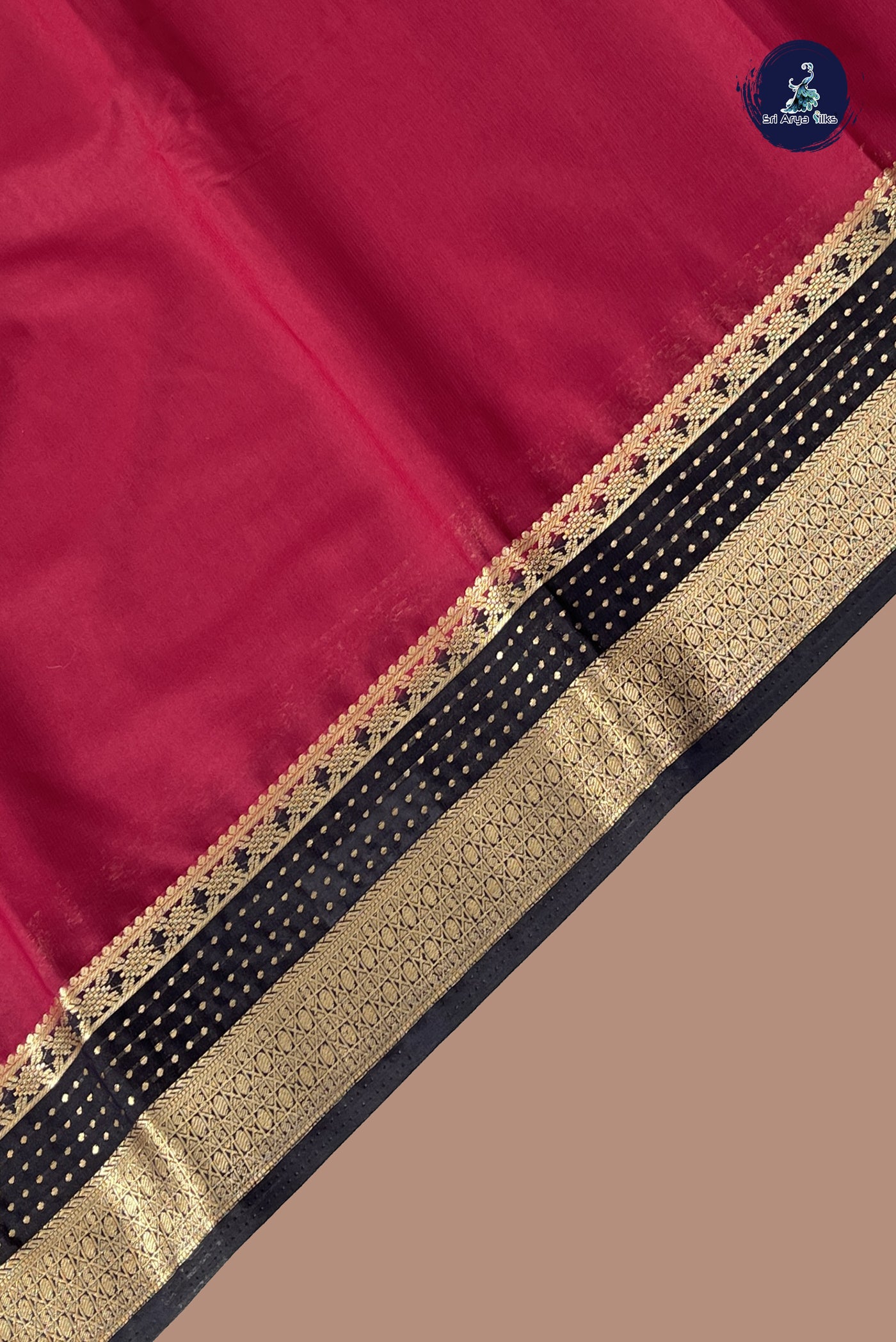 Maroon Semi Mysore Silk With Plain Pattern