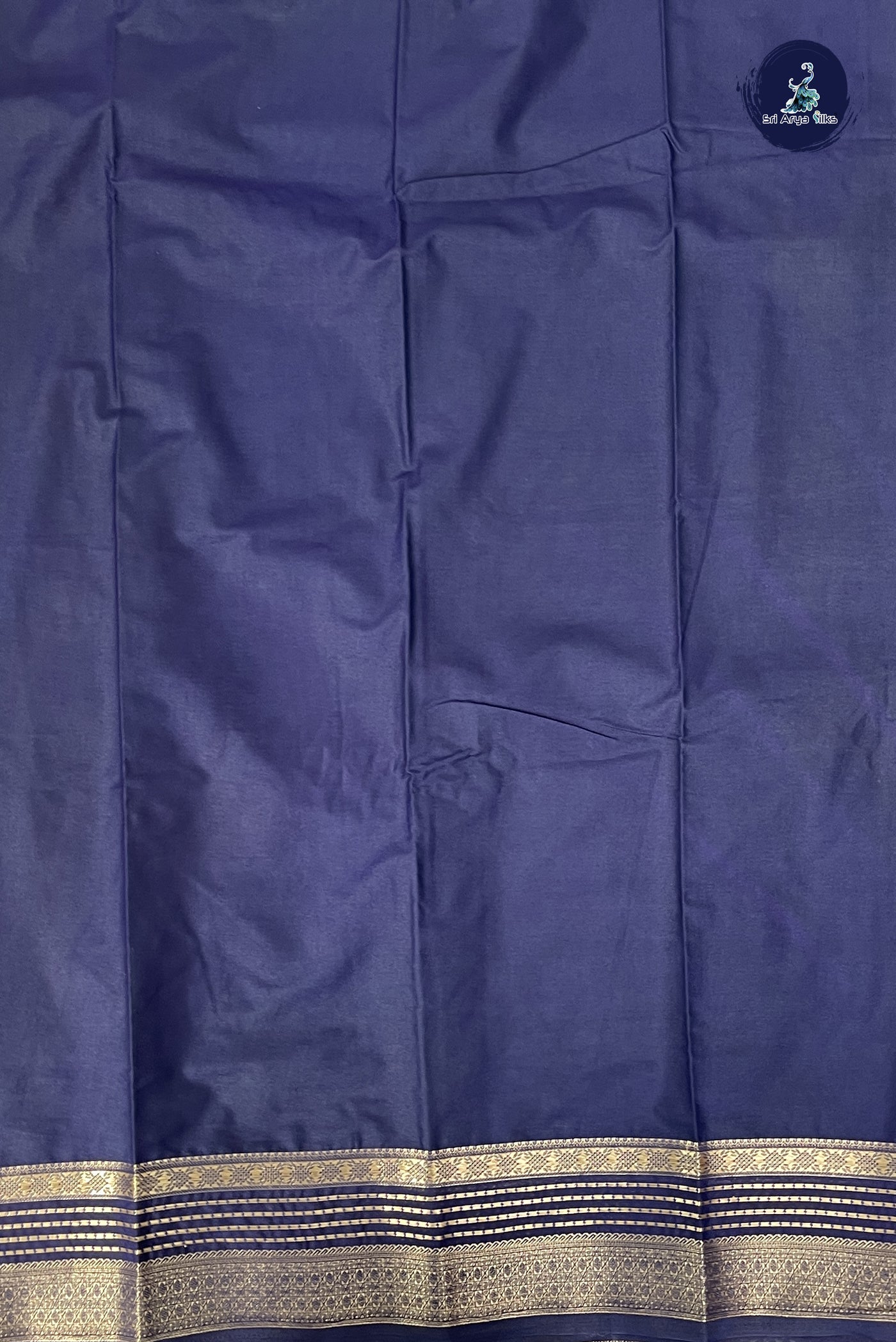 Teal Semi Mysore Silk With Plain Pattern