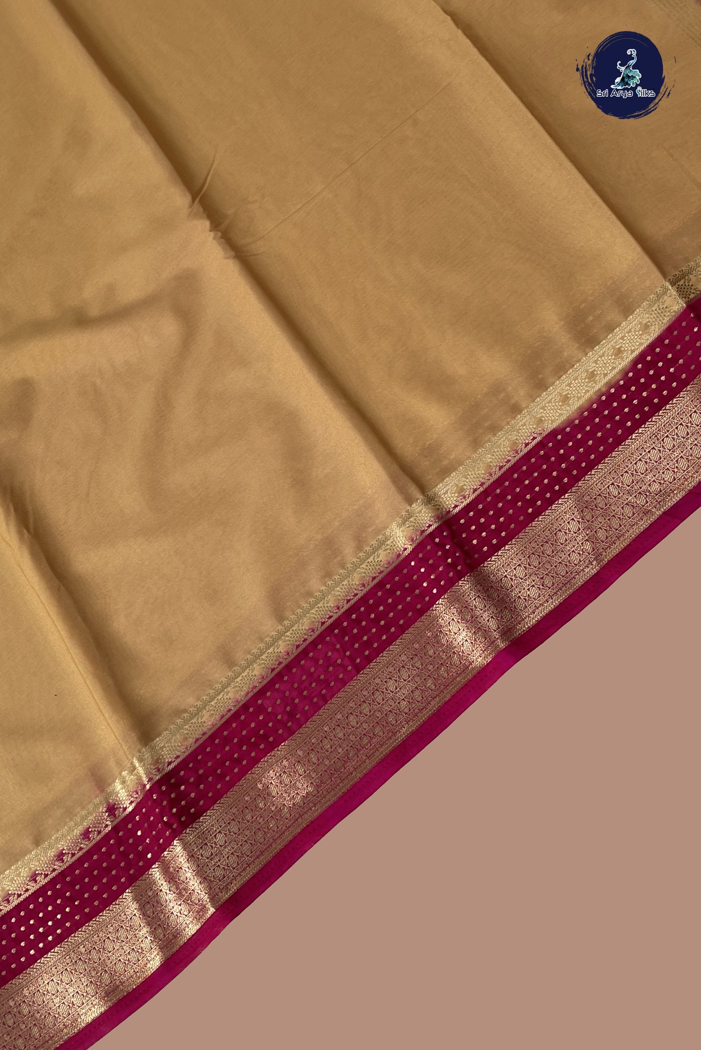 Pastel Shade Semi Mysore Silk With Plain Pattern