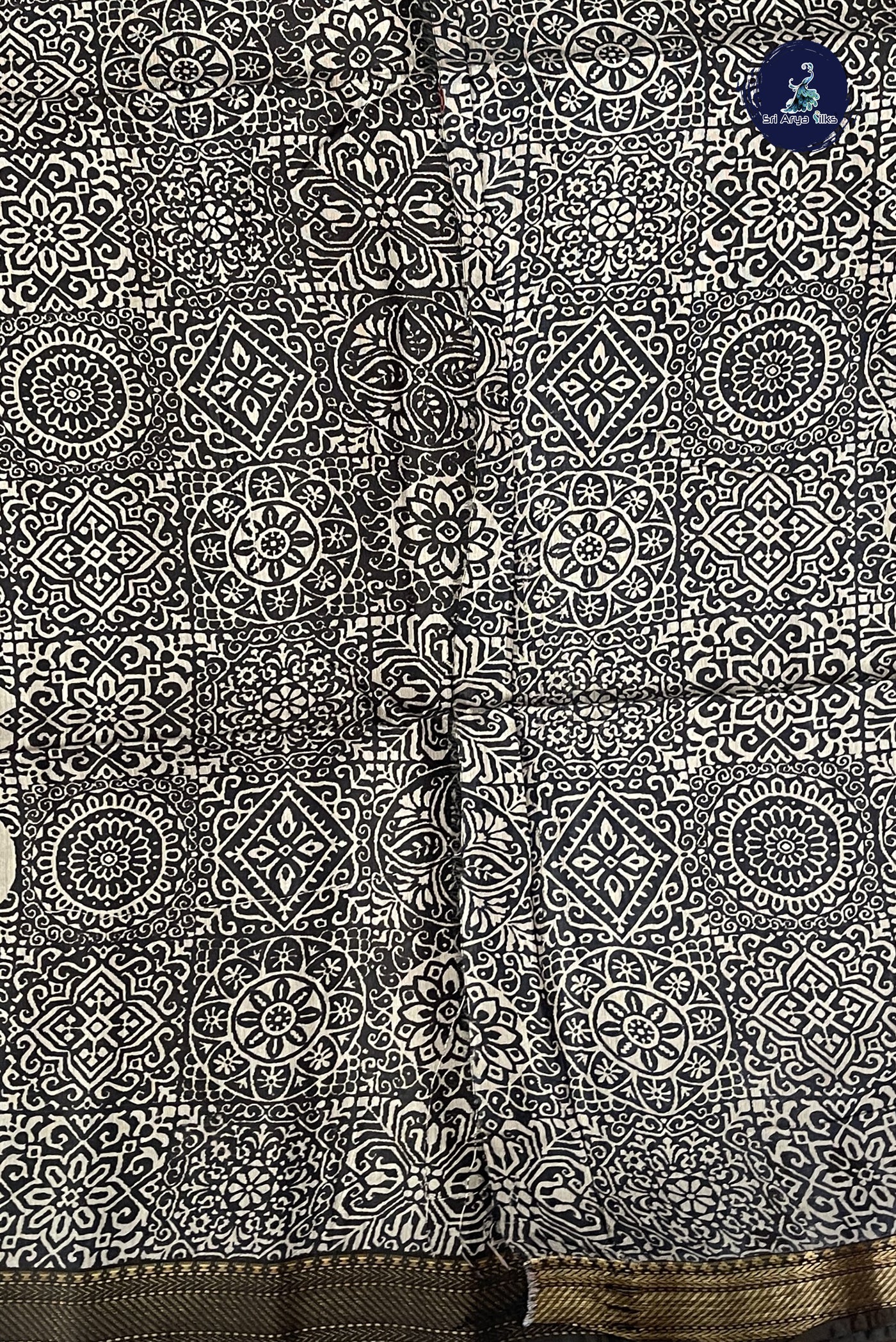 Dual Tone Maroon Semi Chanderi Saree With Printed Pattern